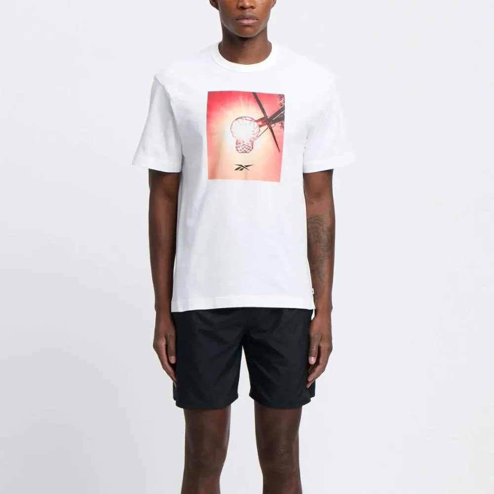 Reebok Apparel Men Graphic Series Basketball Sun Stare T-Shirt WHITE sold by Reebok