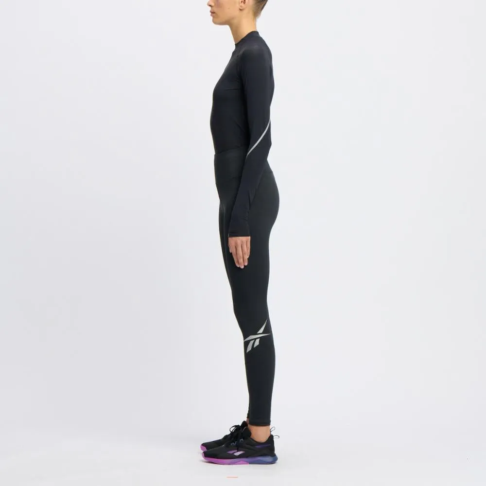 Reebok Apparel Women Running Logo Vector Leggings NGHBLK sold by Reebok product image thumbnail 2