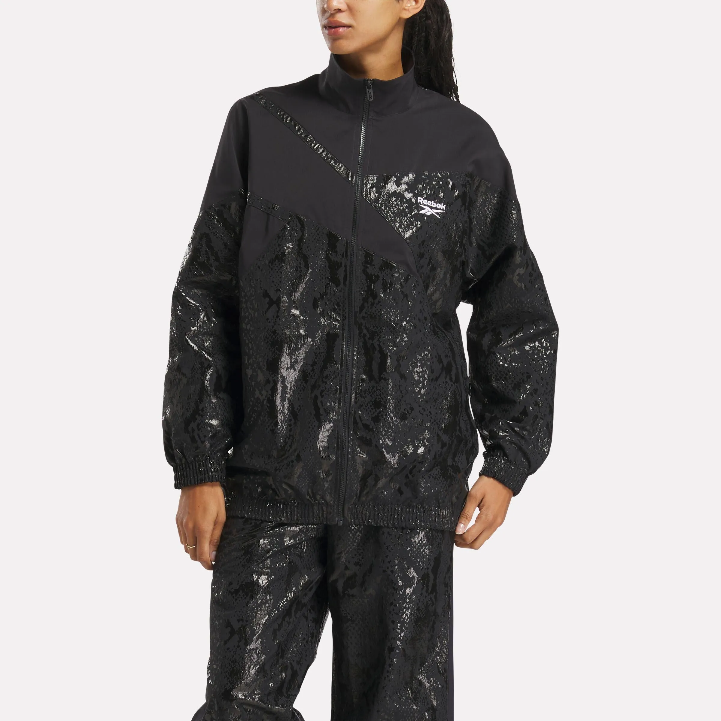 Reebok Apparel Women Basketball Off-Court Warm-Up Jacket BLACK sold by Reebok