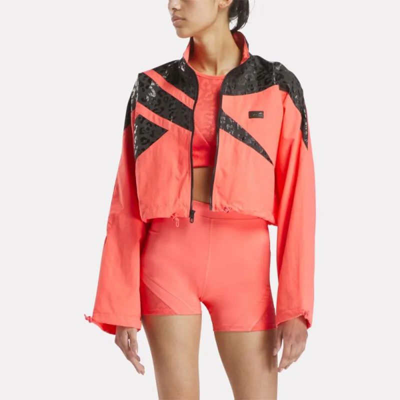 Reebok Apparel Women Reebok x Angel Reese Vector Track Jacket SUNSET CORAL made by Reebok