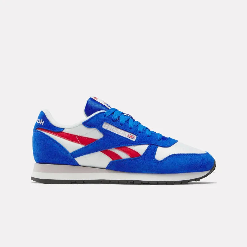 Reebok Footwear Men Classic Leather Shoes CHALK/OPTIMUM BLUE/VECTOR RED sold by Reebok