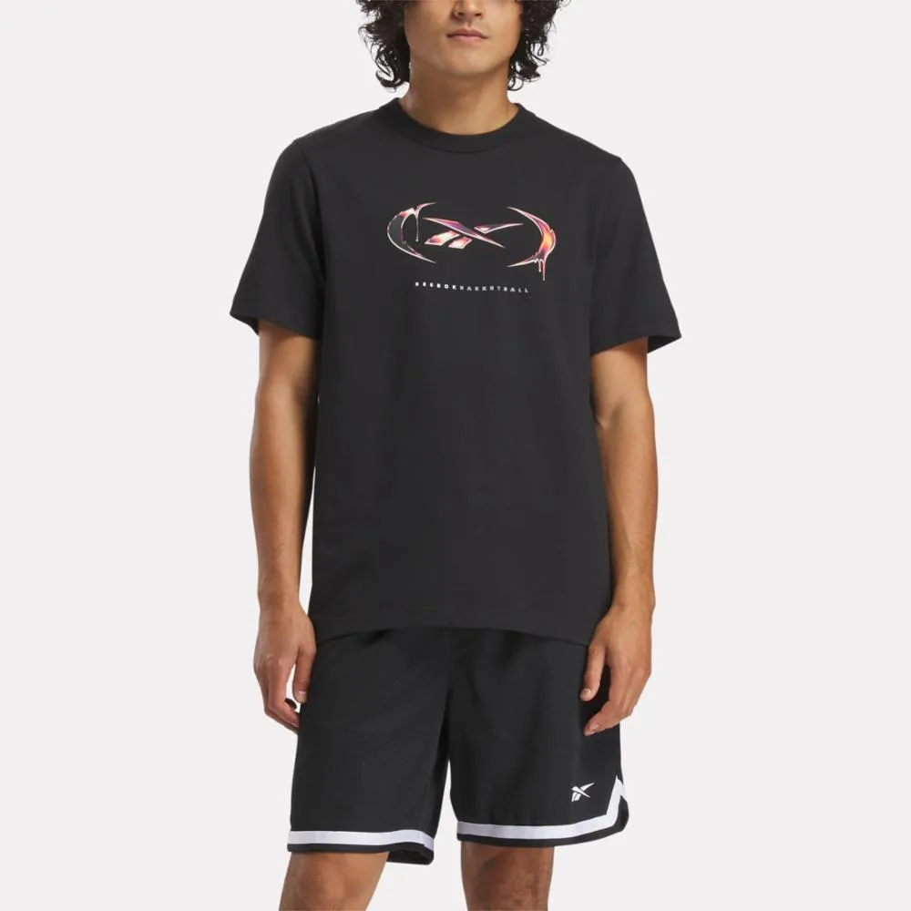 Reebok Apparel Men Graphic Series Basketball Drip T-Shirt BLACK sold by Reebok