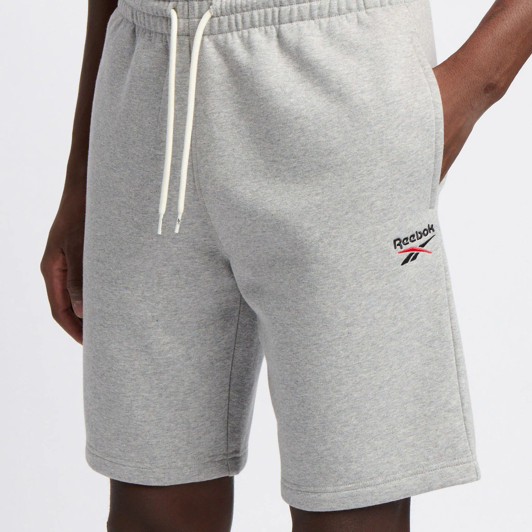 Reebok Apparel Men Reebok Identity Small Logo Sweat Shorts MEDIUM GREY HEATHER/VECTOR RED sold by Reebok product image thumbnail 4