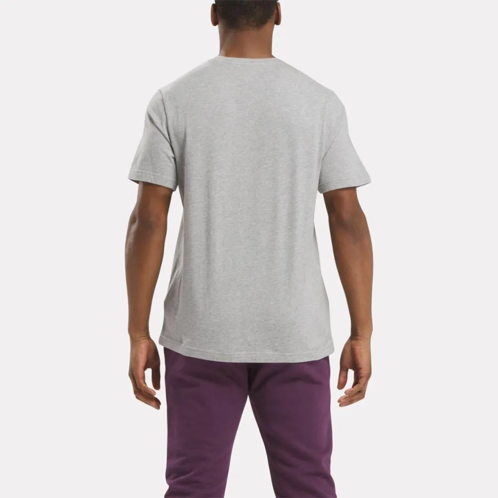 Reebok Apparel Men Reebok Identity Big Stacked Logo T-Shirt MGREYH/MIDNIGHT PLUM sold by Reebok product image thumbnail 3