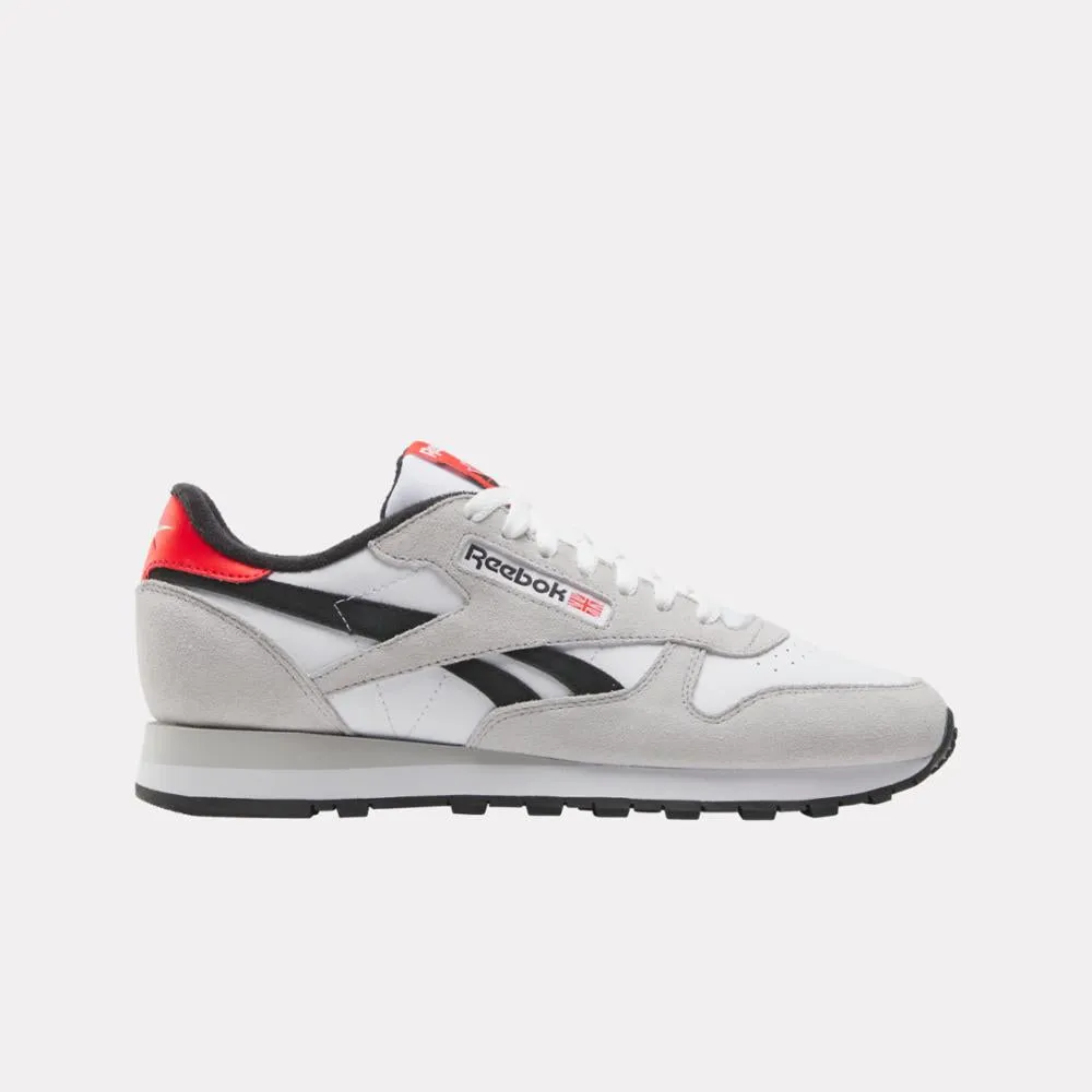 Reebok Footwear Men Classic Leather Shoes WHITE/MIST GREY/BLACK sold by Reebok