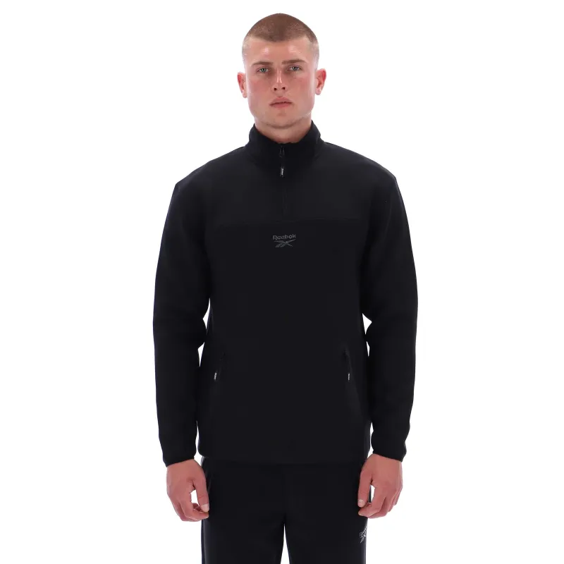 Reebok Apparel Men Studio Half-Zip Fleece BLACK sold by Reebok