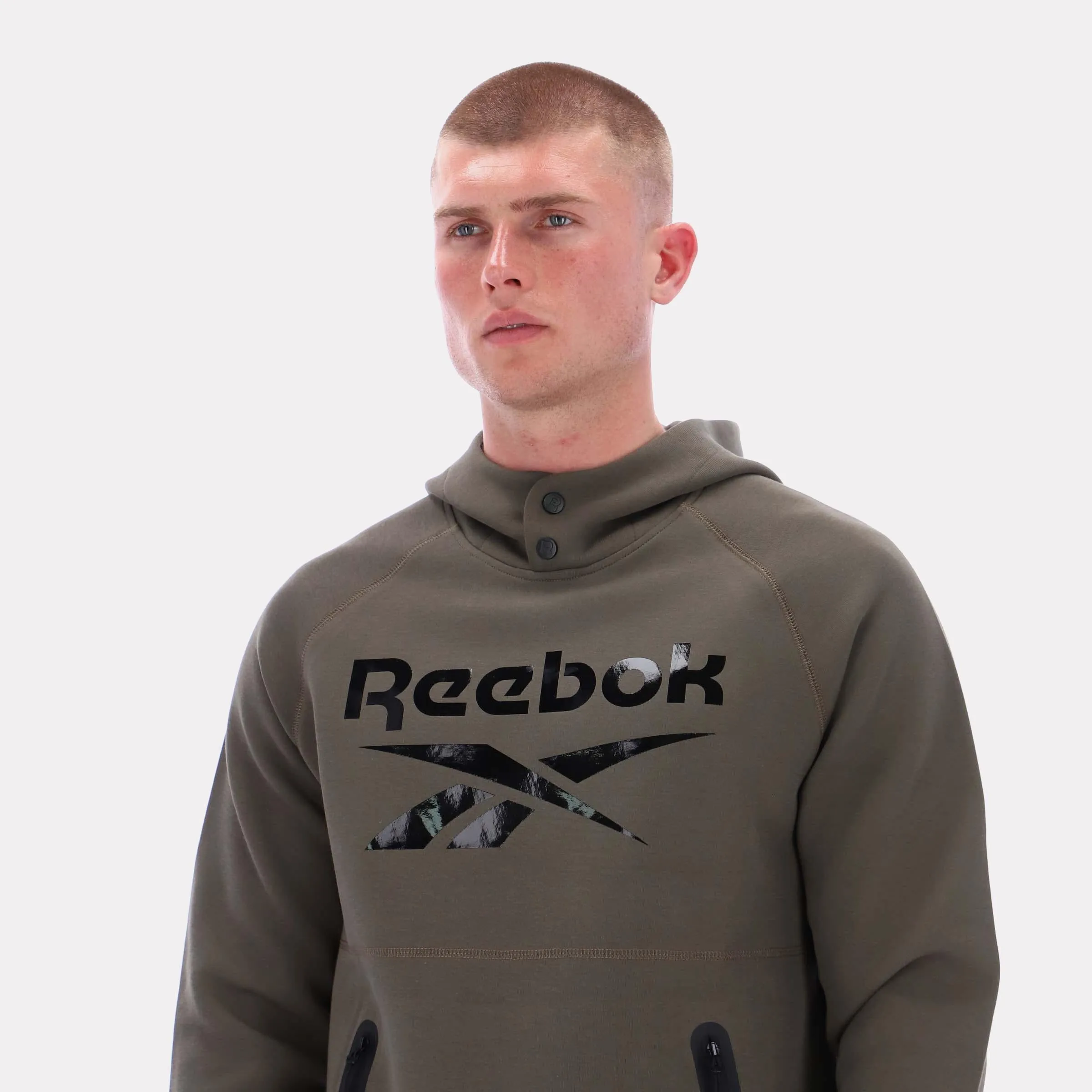 Reebok Apparel Men Studio Structure Hoodie ARMY GREEN sold by Reebok product image thumbnail 3