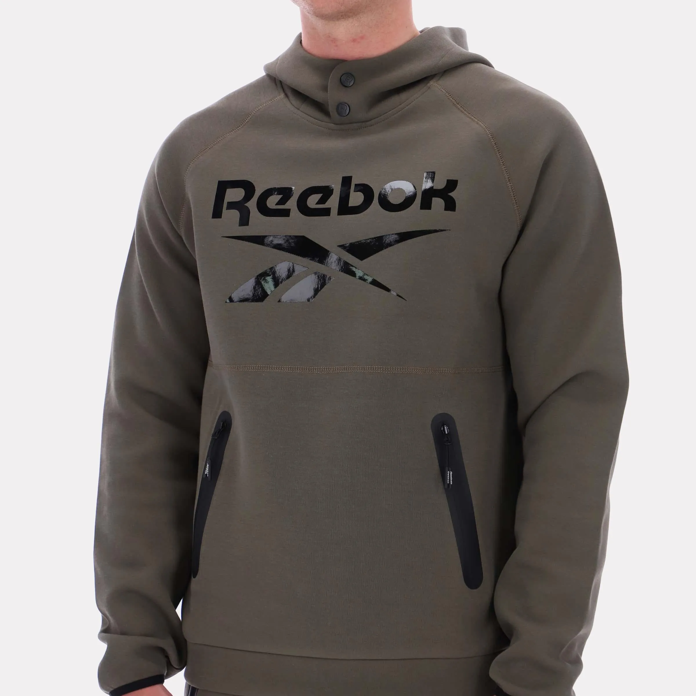 Reebok Apparel Men Studio Structure Hoodie ARMY GREEN sold by Reebok product image thumbnail 4