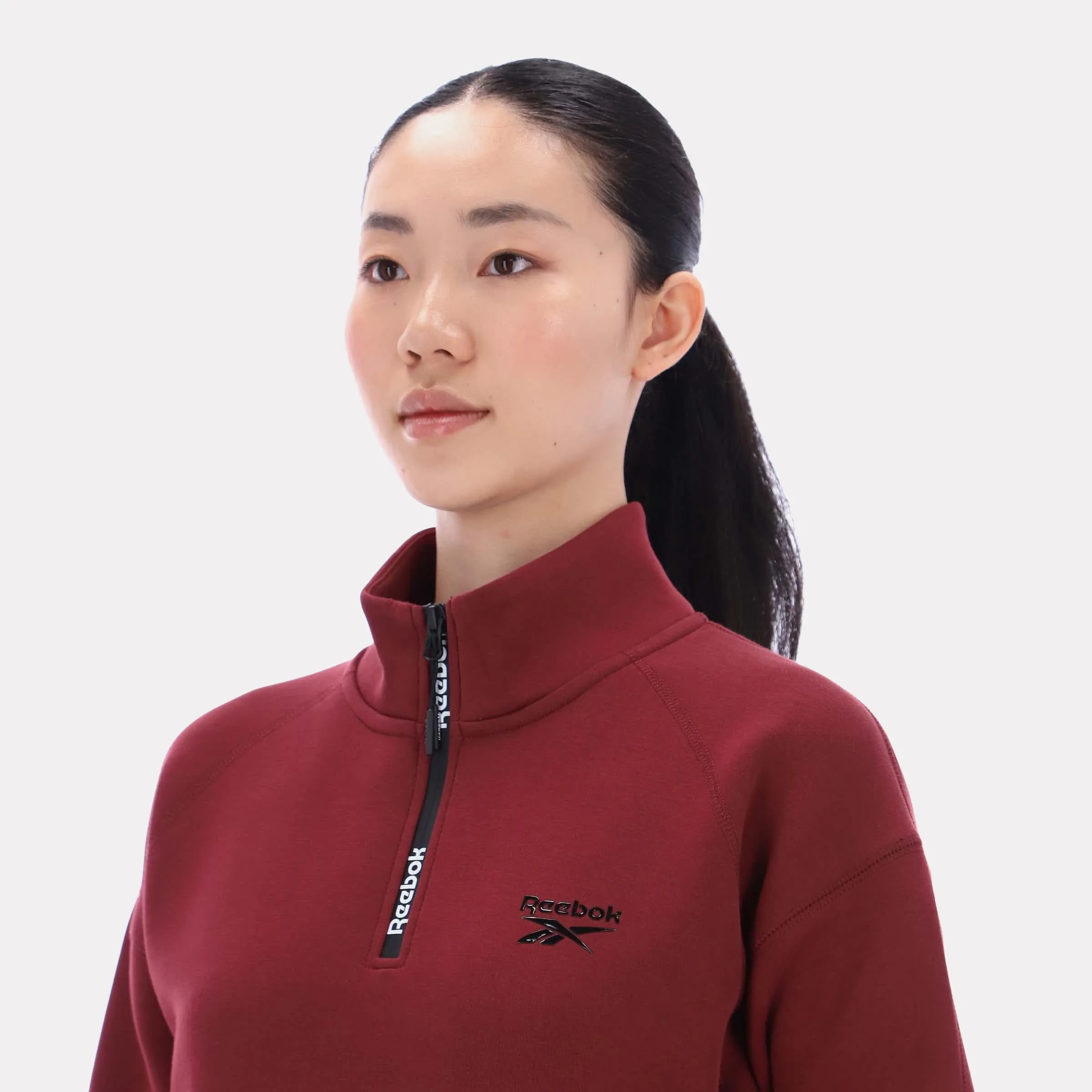 Reebok Apparel Women Scuba Quarter-Zip Pullover CLASSIC BURGUNDY sold by Reebok product image thumbnail 3