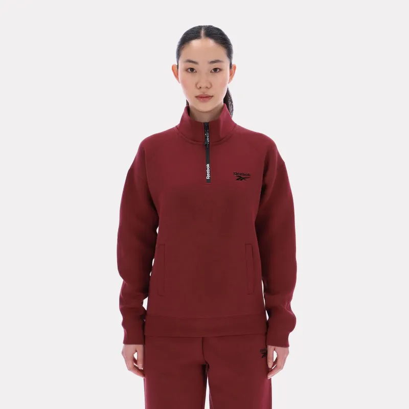 Reebok Apparel Women Scuba Quarter-Zip Pullover CLASSIC BURGUNDY sold by Reebok