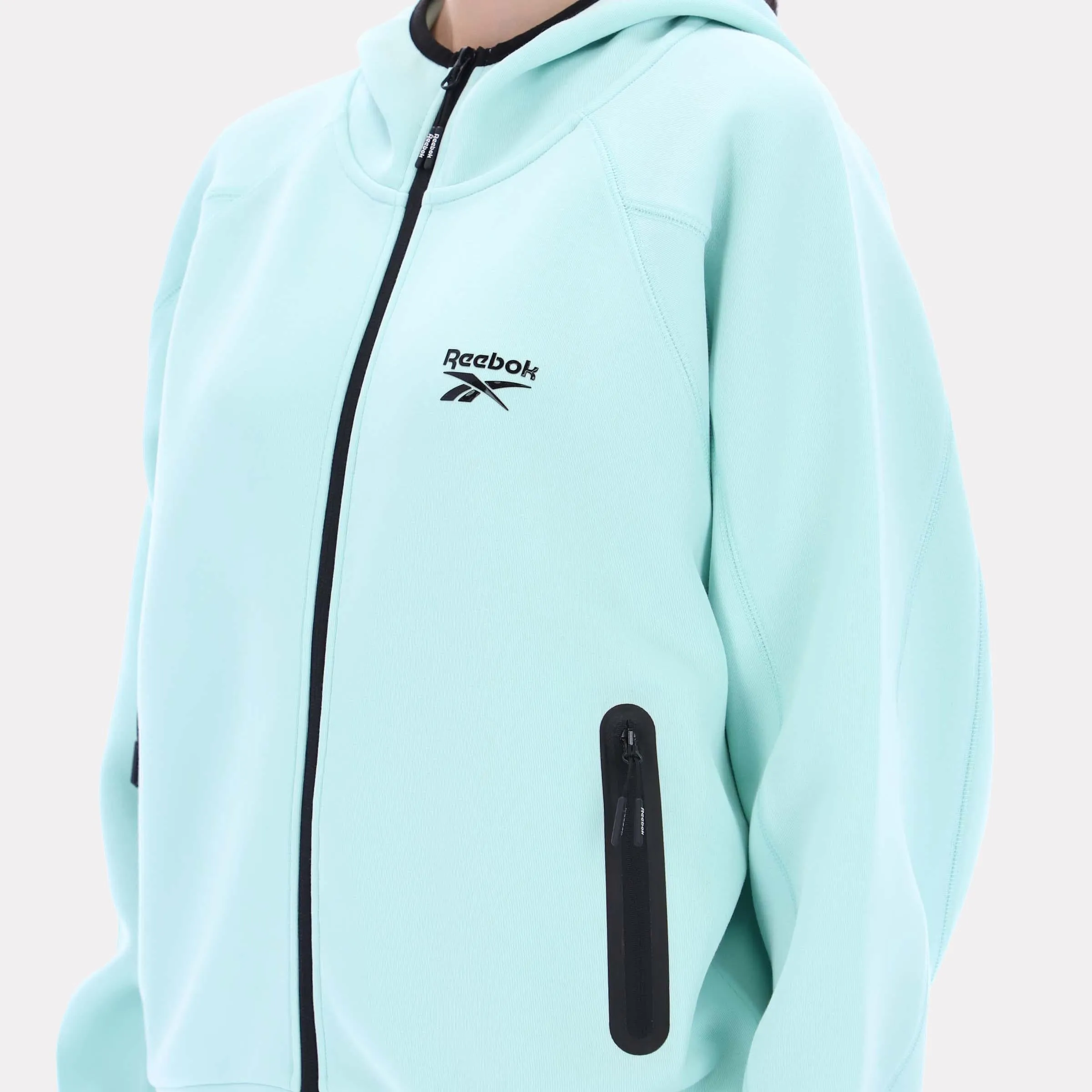 Reebok Apparel Women Vector Sculpt Hoodie GLITCH AQUA sold by Reebok product image thumbnail 4