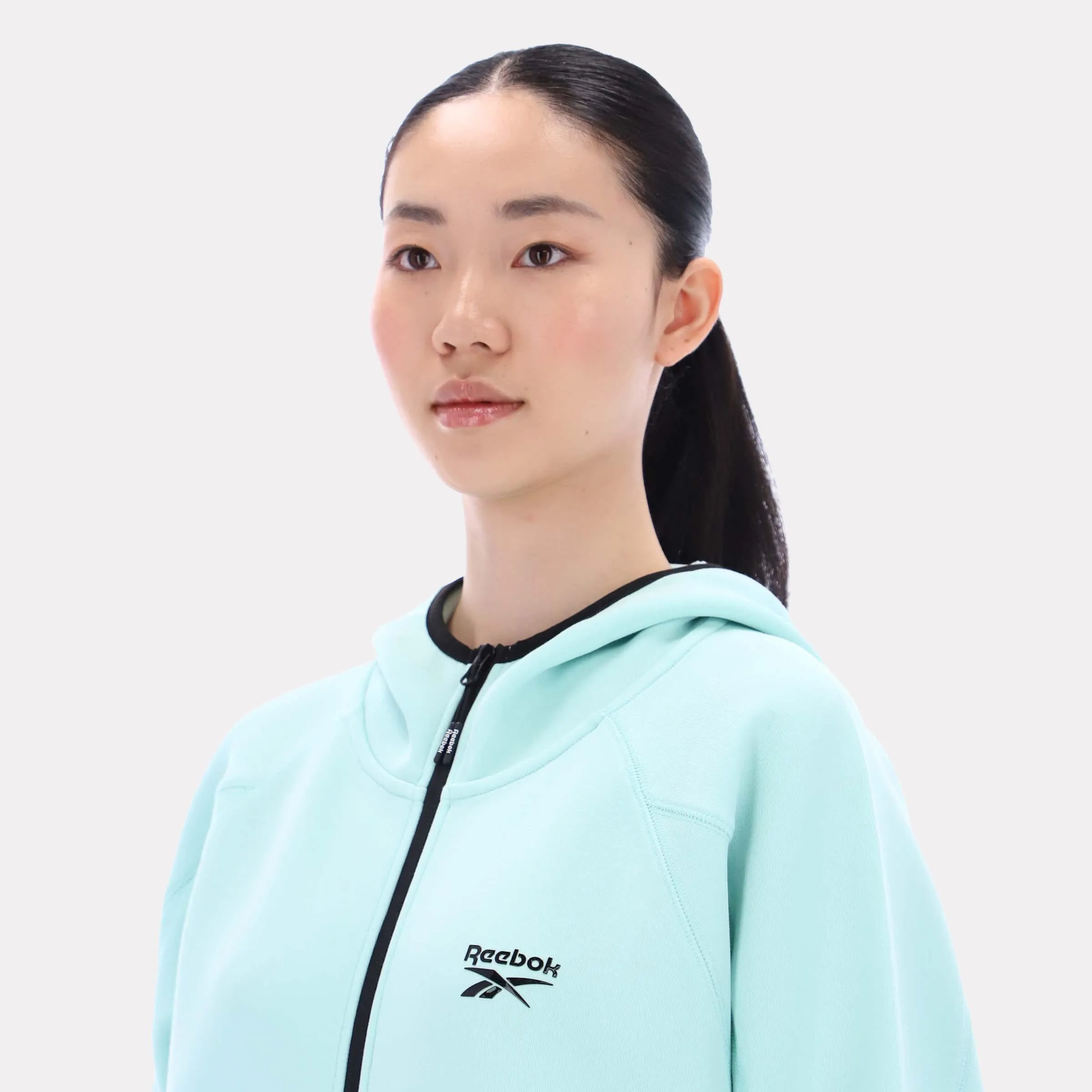 Reebok Apparel Women Vector Sculpt Hoodie GLITCH AQUA sold by Reebok product image thumbnail 3