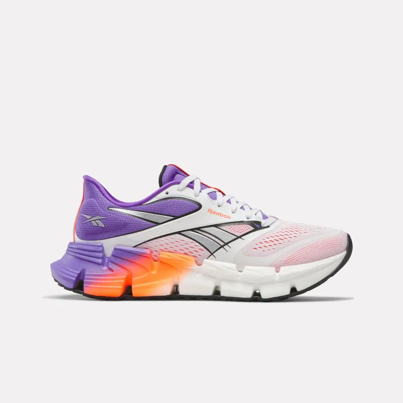 Reebok Footwear Women FloatZig 2 Running Shoes WHITE/ROYAL PURPLE/FLASH ORANG made by Reebok