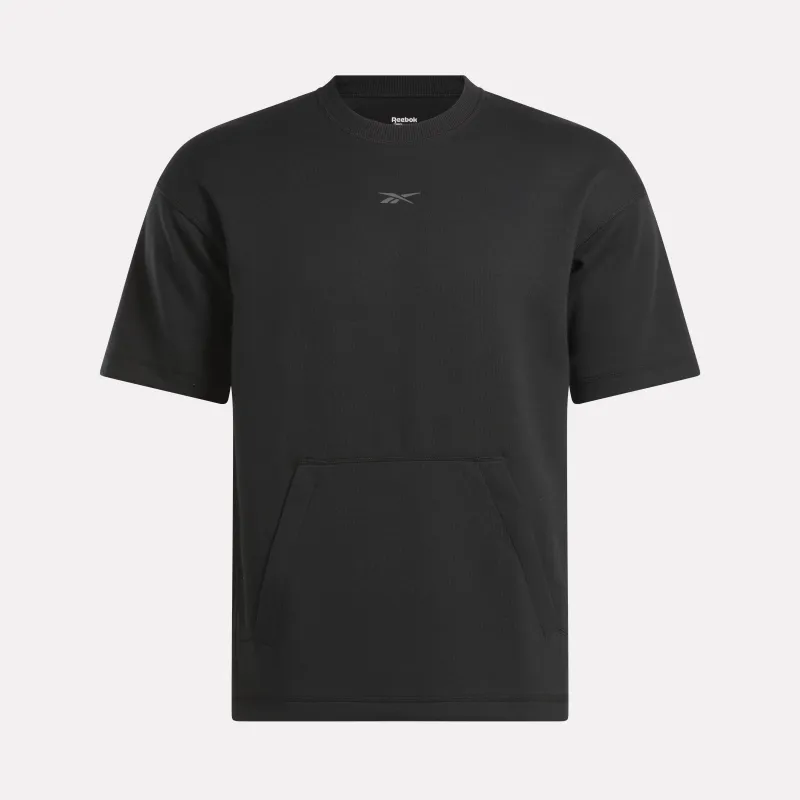 Reebok Apparel Men Athlete Crew Short Sleeve T-Shirt BLACK made by Reebok