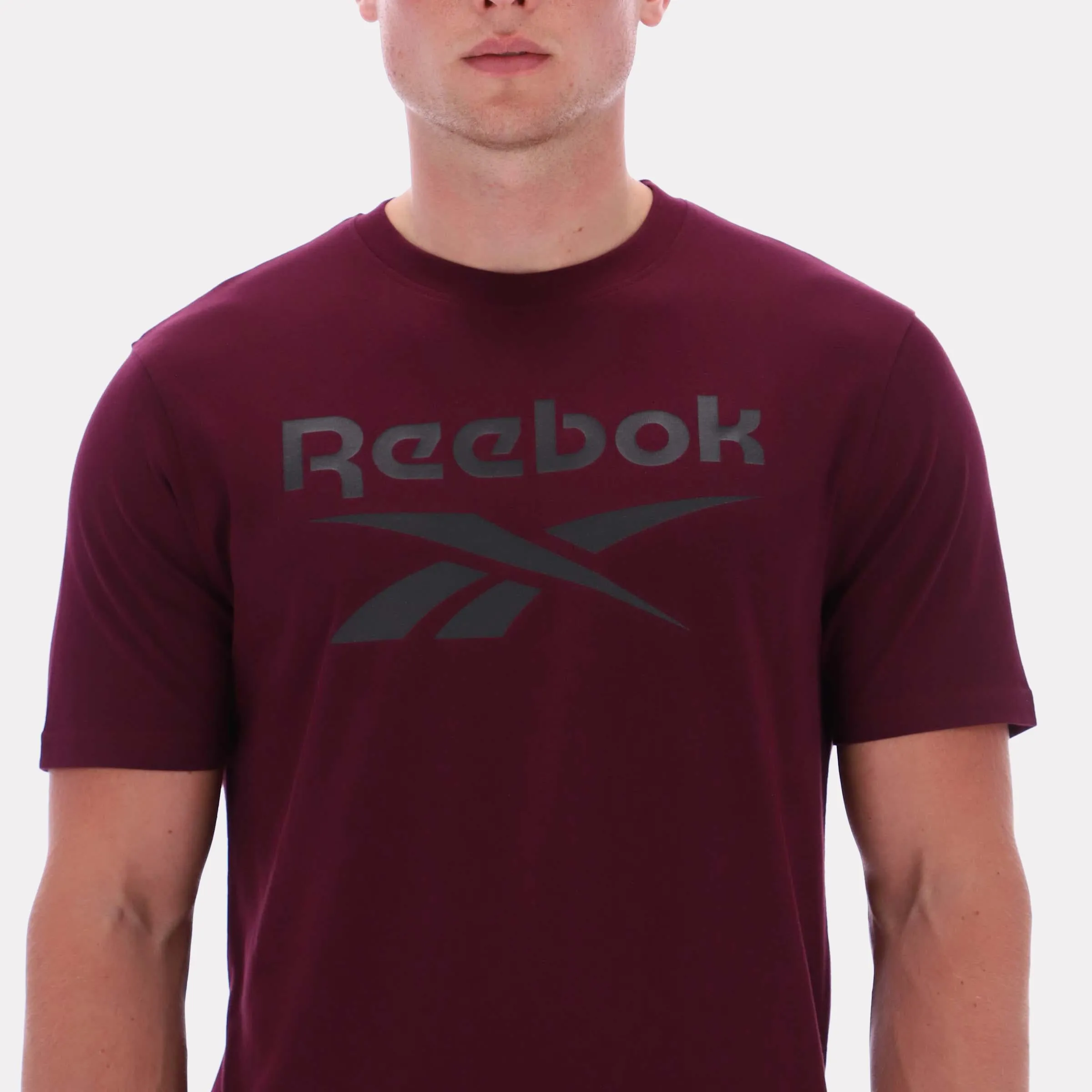 Reebok Apparel Men Big Logo Crewneck Short Sleeve Tee BLACK CHERRY sold by Reebok product image thumbnail 4