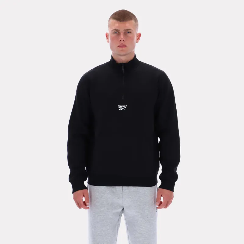 Reebok Apparel Men Reebok Quarter-Zip Sweatshirt BLACK sold by Reebok
