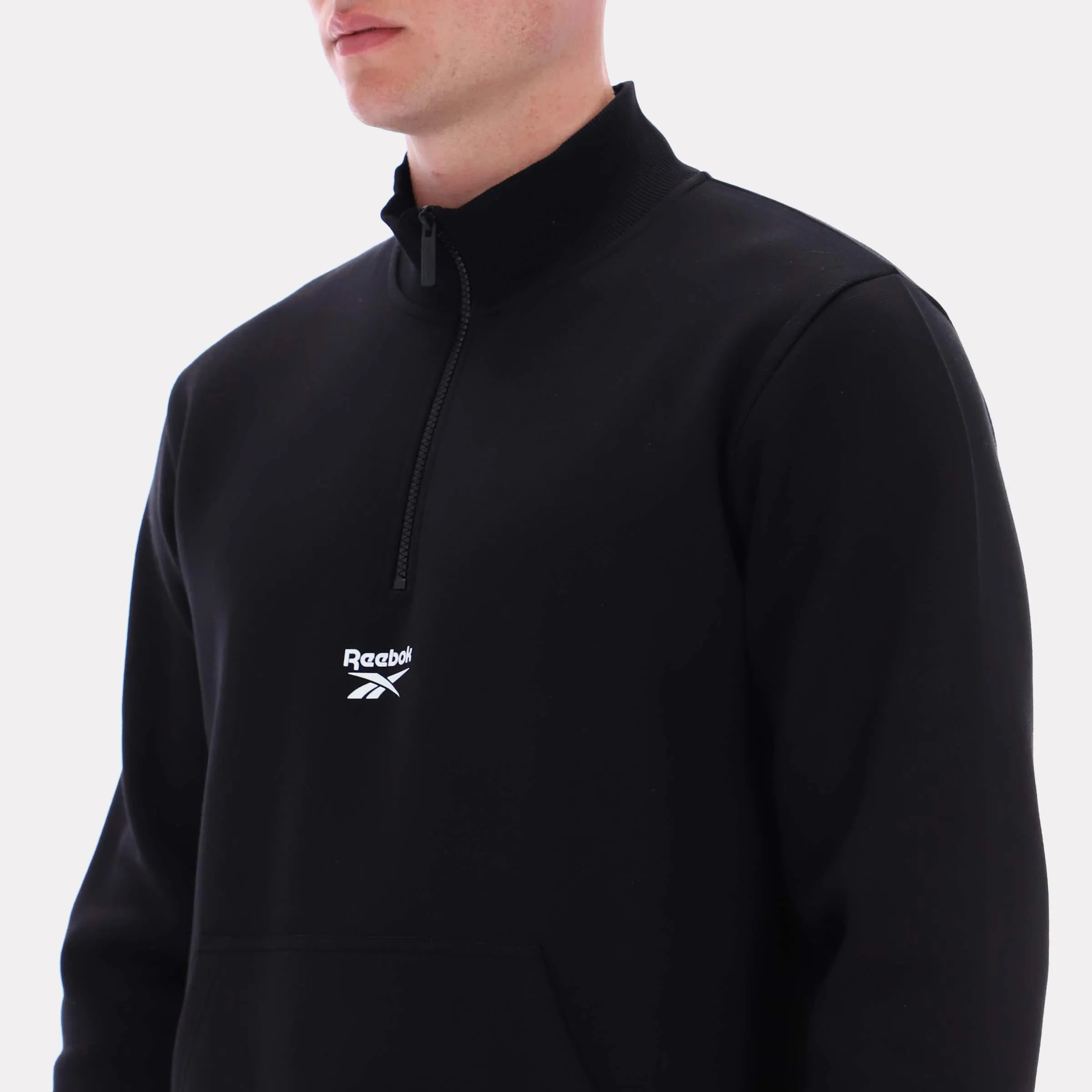 Reebok Apparel Men Reebok Quarter-Zip Sweatshirt BLACK sold by Reebok product image thumbnail 3