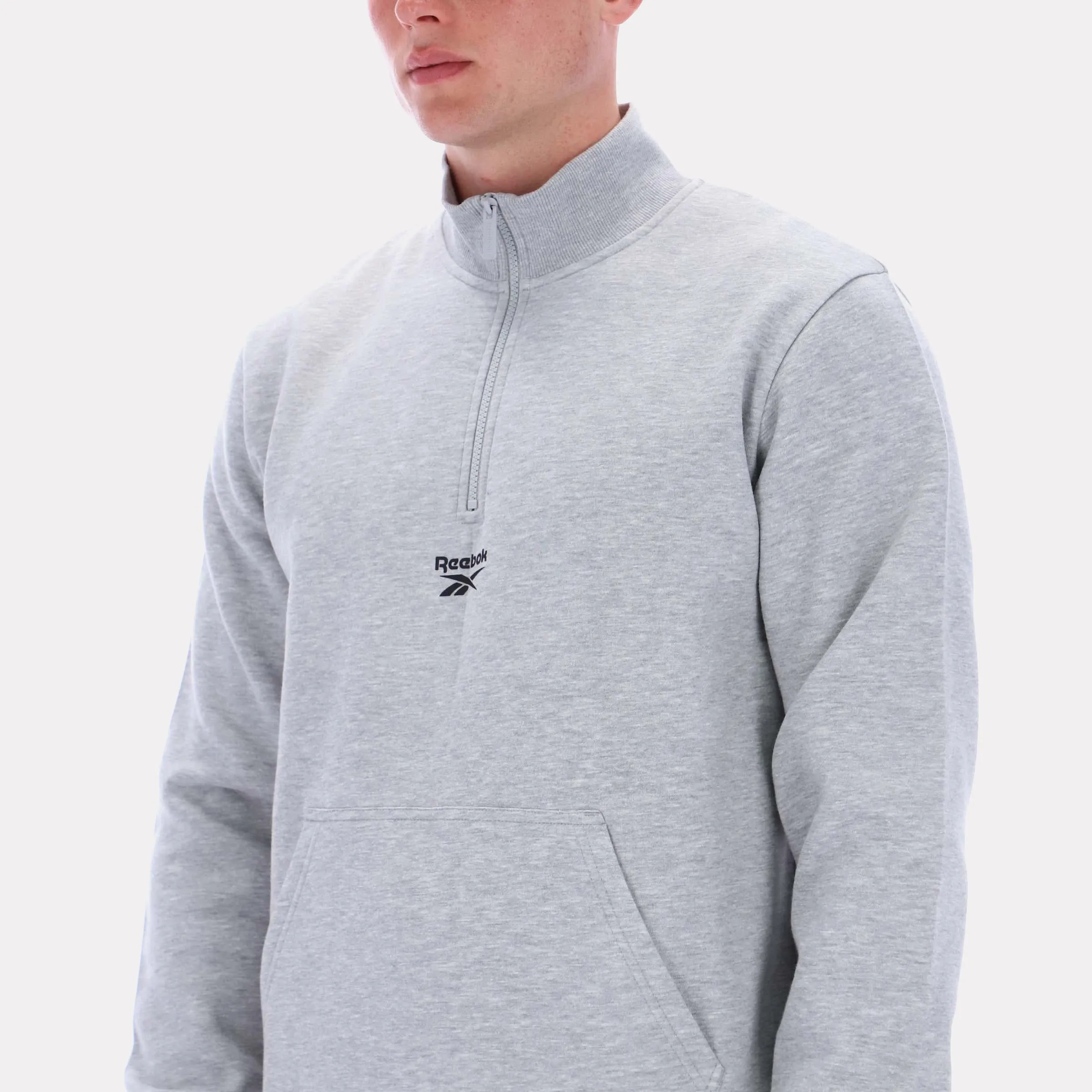 Reebok Apparel Men Reebok Quarter-Zip Sweatshirt LIGHT GREY MARL sold by Reebok product image thumbnail 3