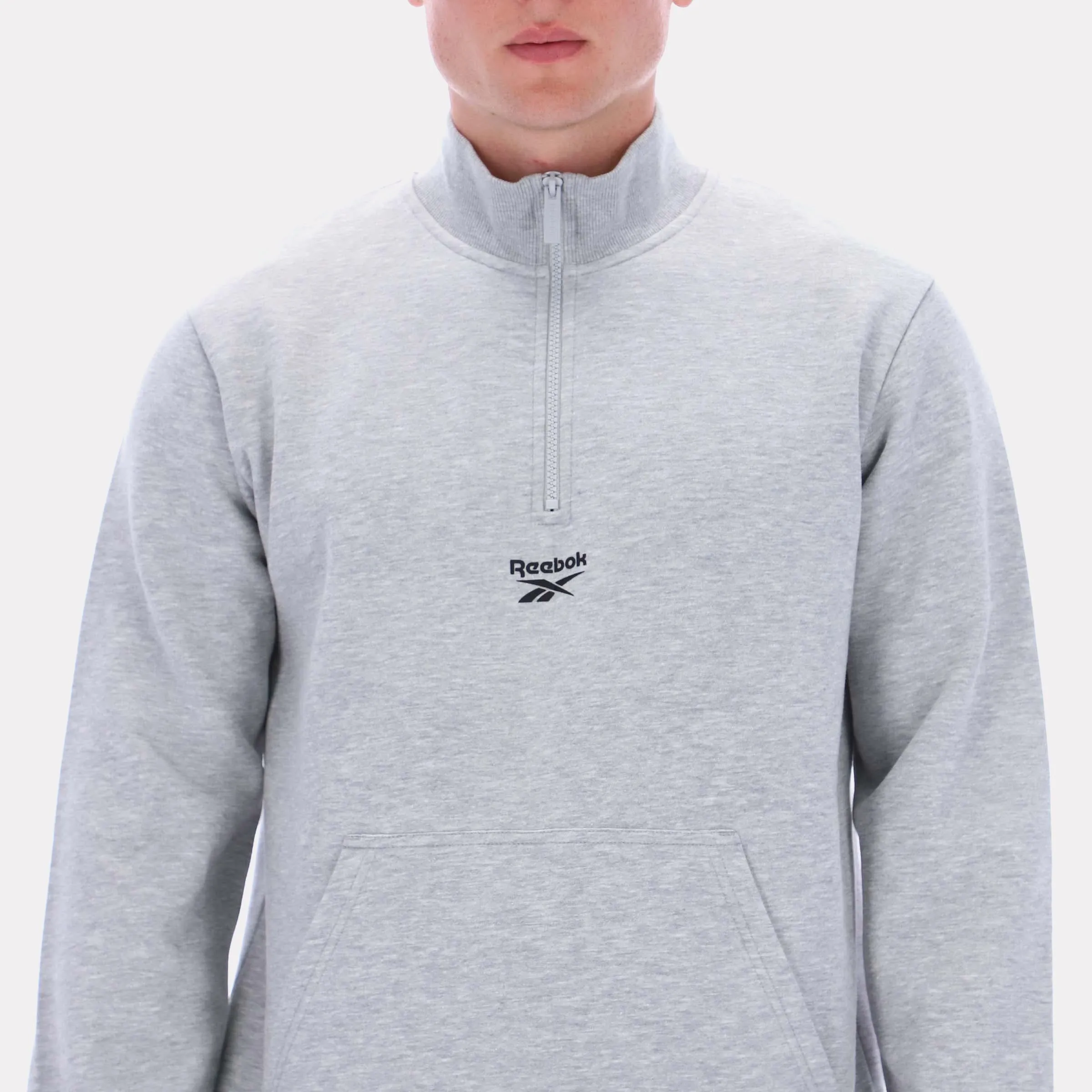 Reebok Apparel Men Reebok Quarter-Zip Sweatshirt LIGHT GREY MARL sold by Reebok product image thumbnail 4