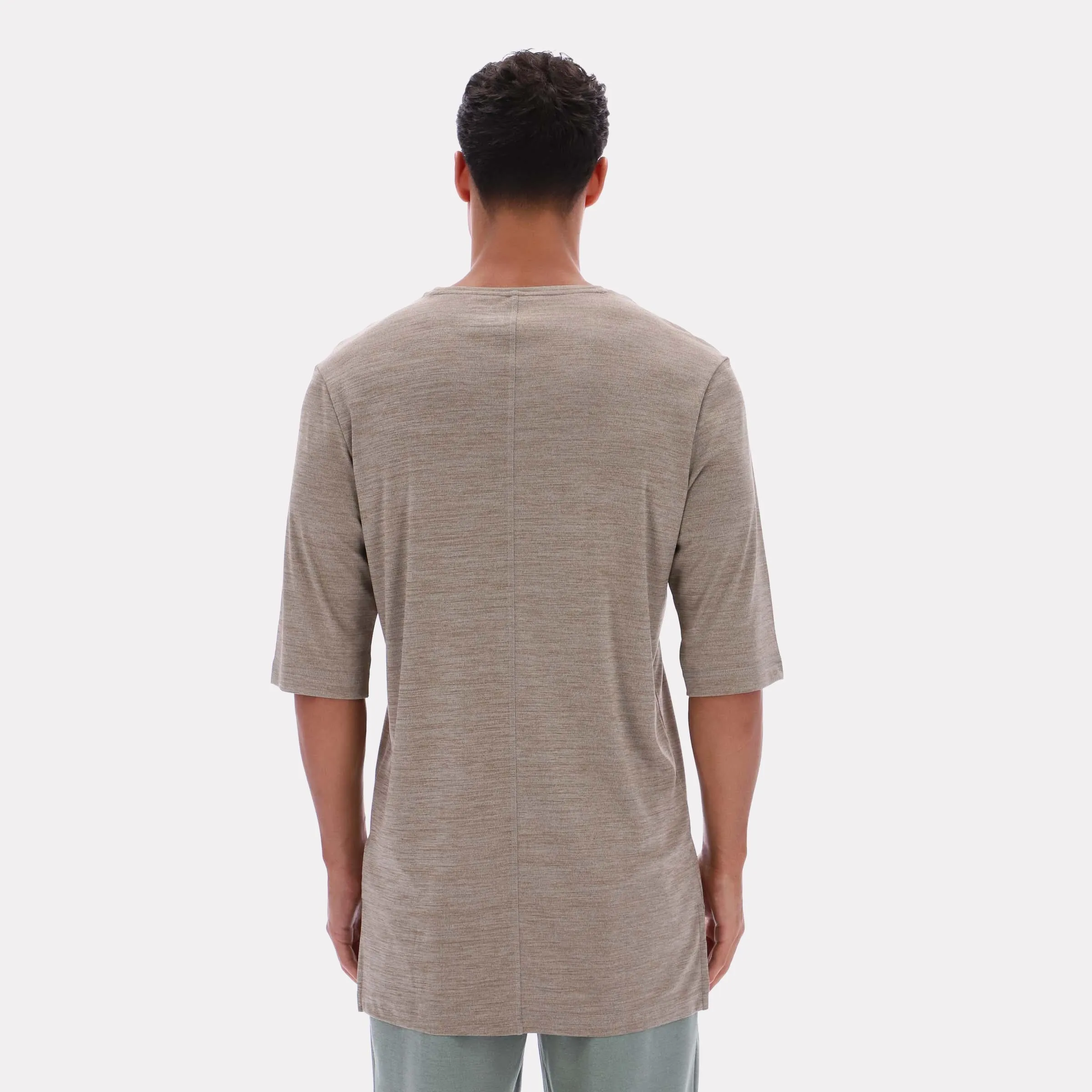 Reebok Apparel Men Relaxed Long Sleeve Yoga T-Shirt GRITTY GREY MARL sold by Reebok product image thumbnail 2