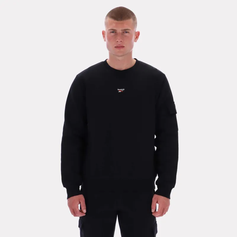 Reebok Apparel Men Reebok Essential Logo Sweatshirt BLACK sold by Reebok