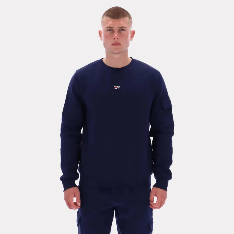Reebok Apparel Men Reebok Essential Logo Sweatshirt VECTOR NAVY sold by Reebok