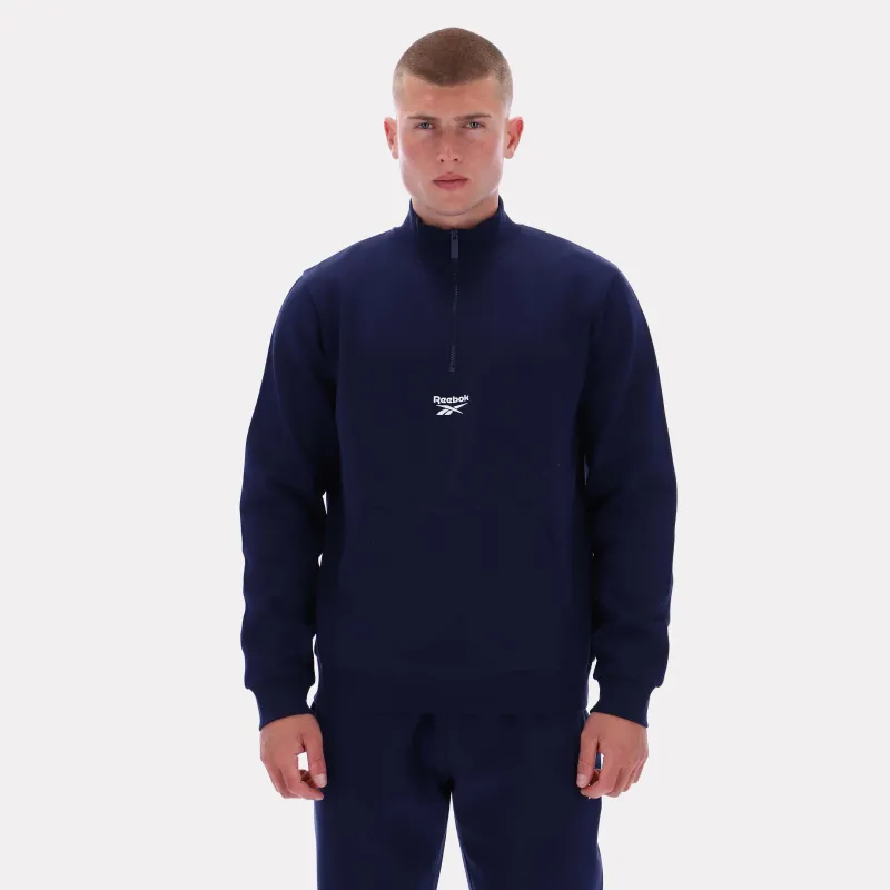Reebok Apparel Men Reebok Quarter-Zip Sweatshirt VECTOR NAVY sold by Reebok