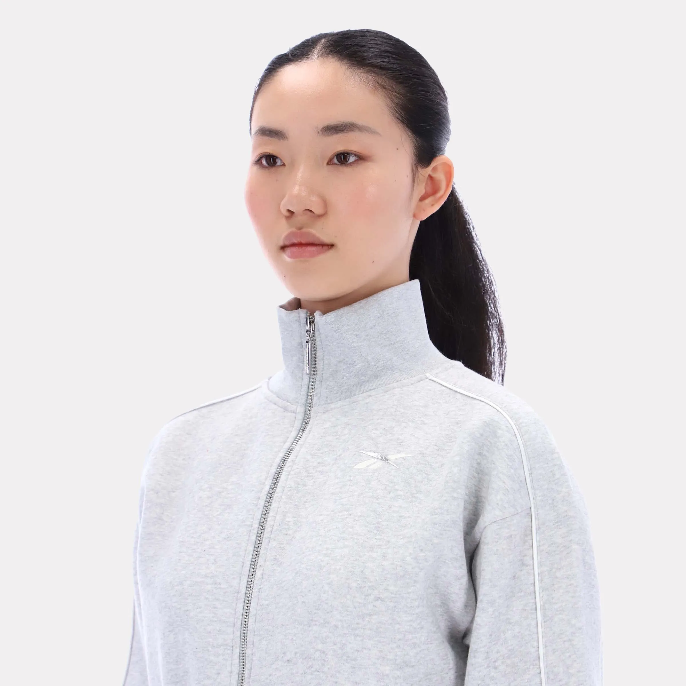 Reebok Apparel Women Off-Duty Cropped Jacket SILVER MARL sold by Reebok product image thumbnail 3