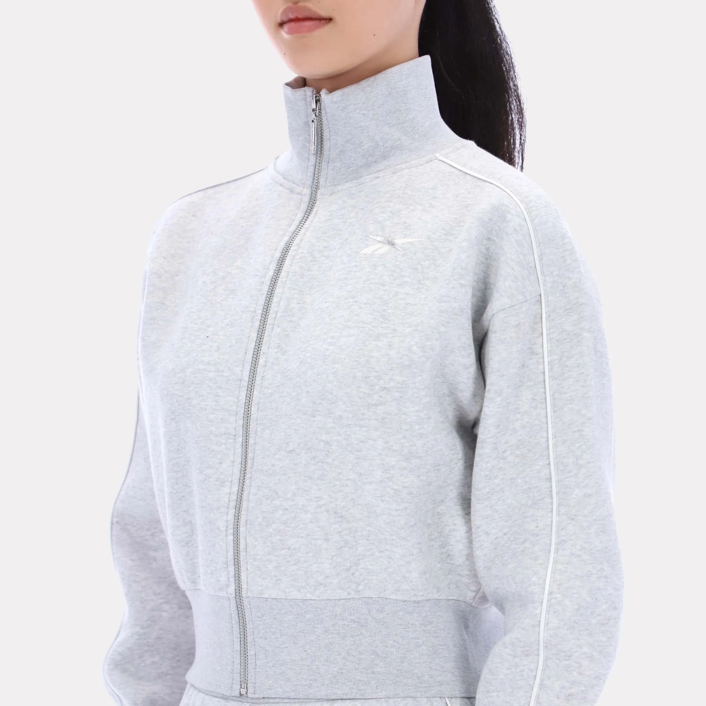 Reebok Apparel Women Off-Duty Cropped Jacket SILVER MARL sold by Reebok product image thumbnail 4