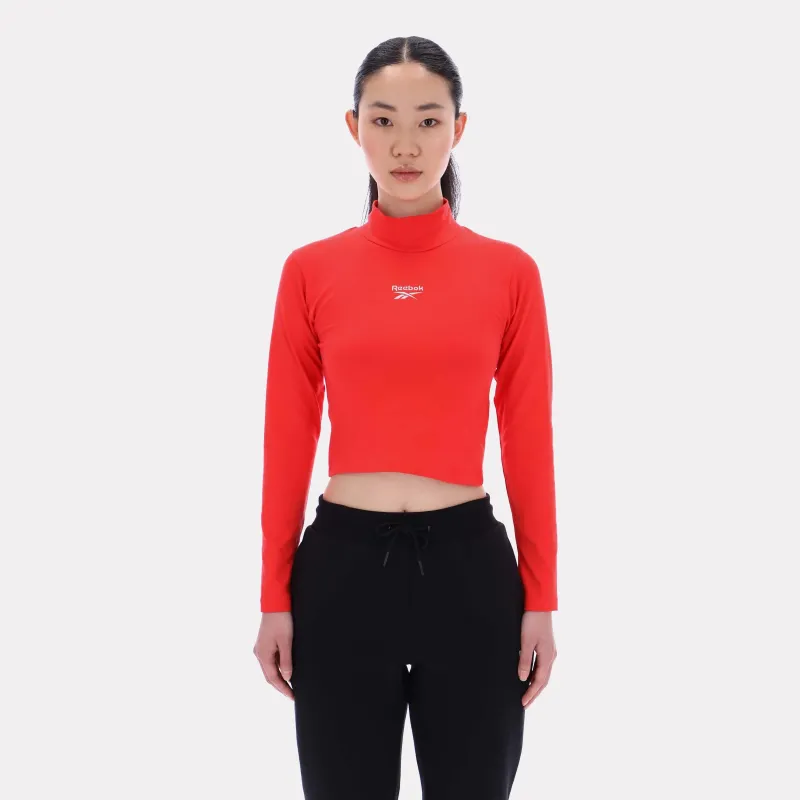Reebok Apparel Women Energy Mock Neck Crop Top ENERGY RED made by Reebok