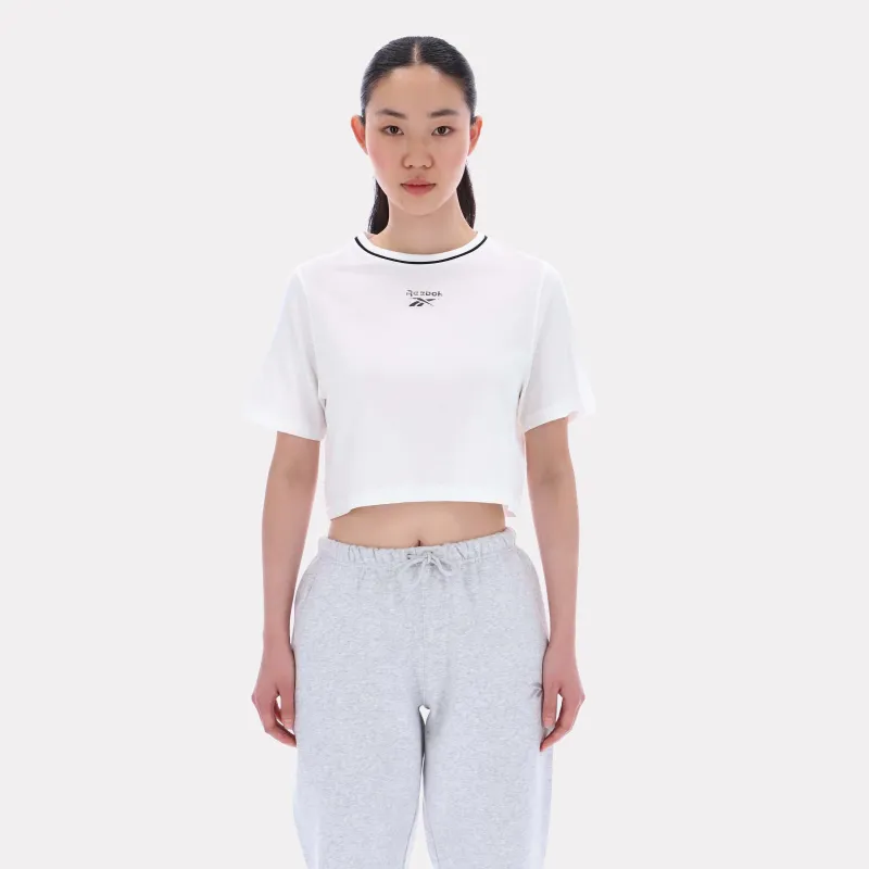 Reebok Apparel Women Cropped Small Logo T-Shirt CHALK sold by Reebok