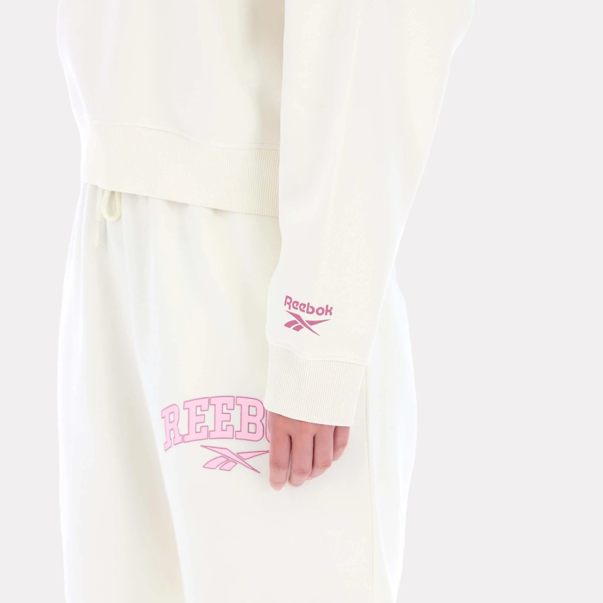 Reebok Apparel Women Varsity Logo Cropped Graphic Hoodie VINTAGE CHALK sold by Reebok product image thumbnail 4