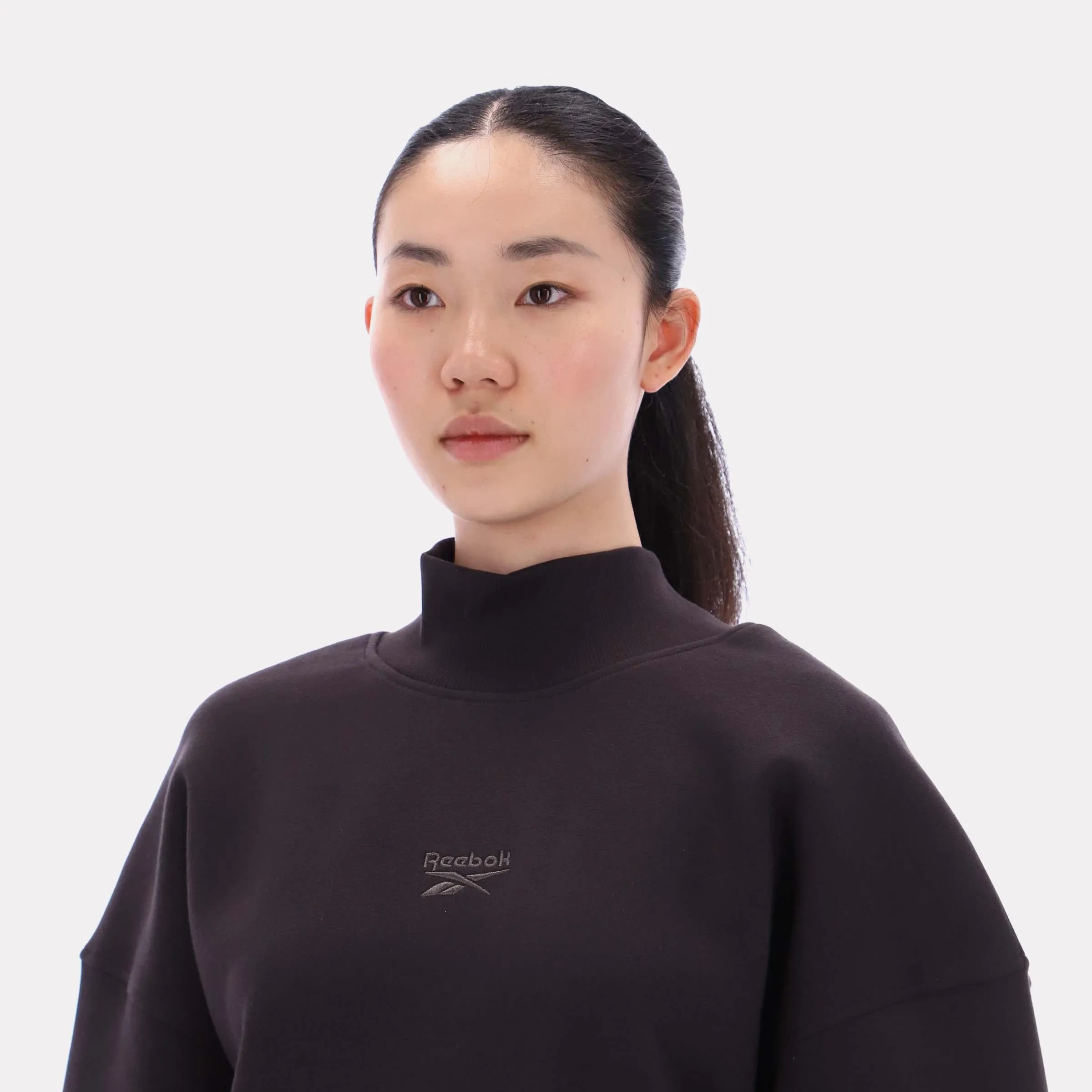 Reebok Apparel Women Longline Roll Neck Sweatshirt WASHED BLACK sold by Reebok product image thumbnail 3