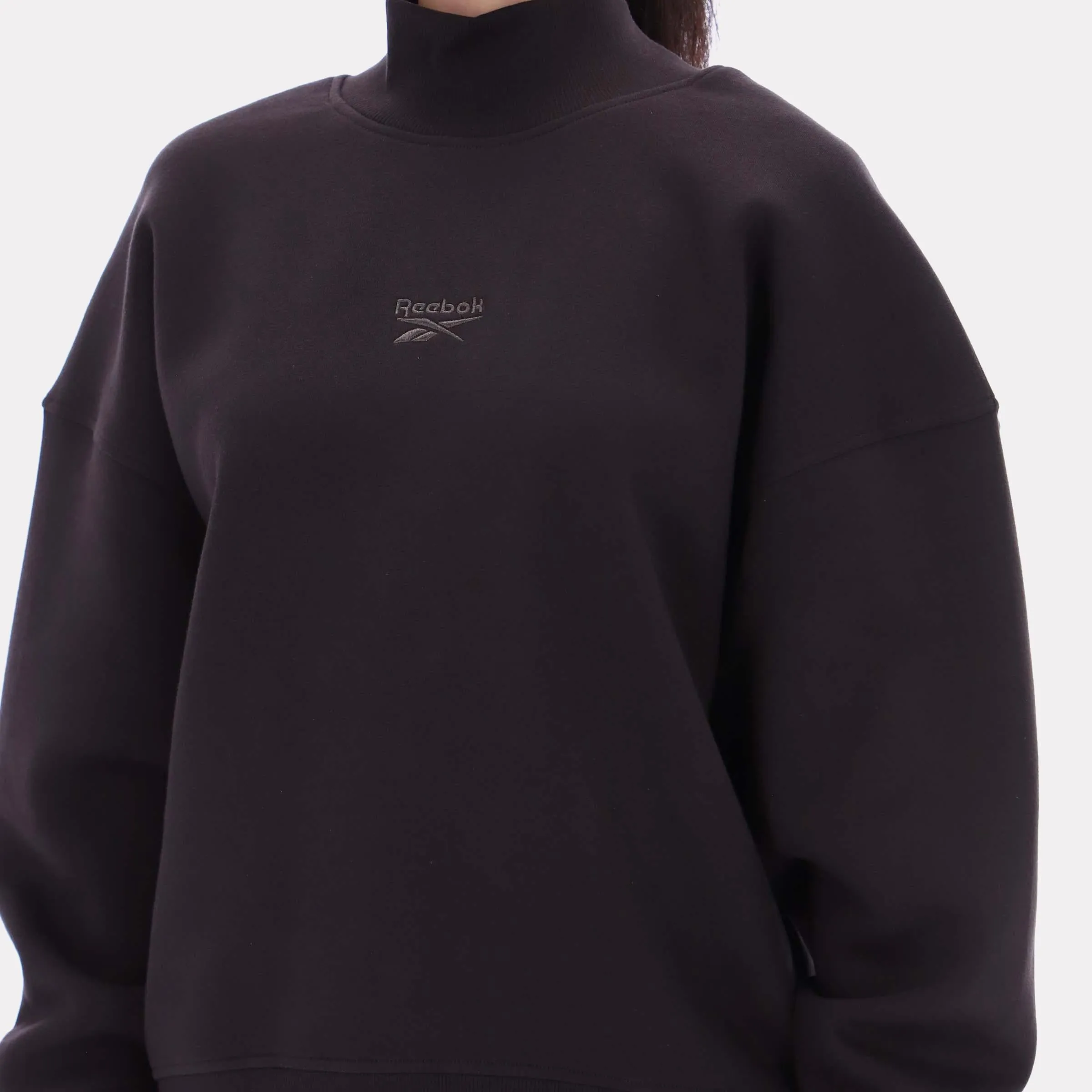 Reebok Apparel Women Longline Roll Neck Sweatshirt WASHED BLACK sold by Reebok product image thumbnail 4