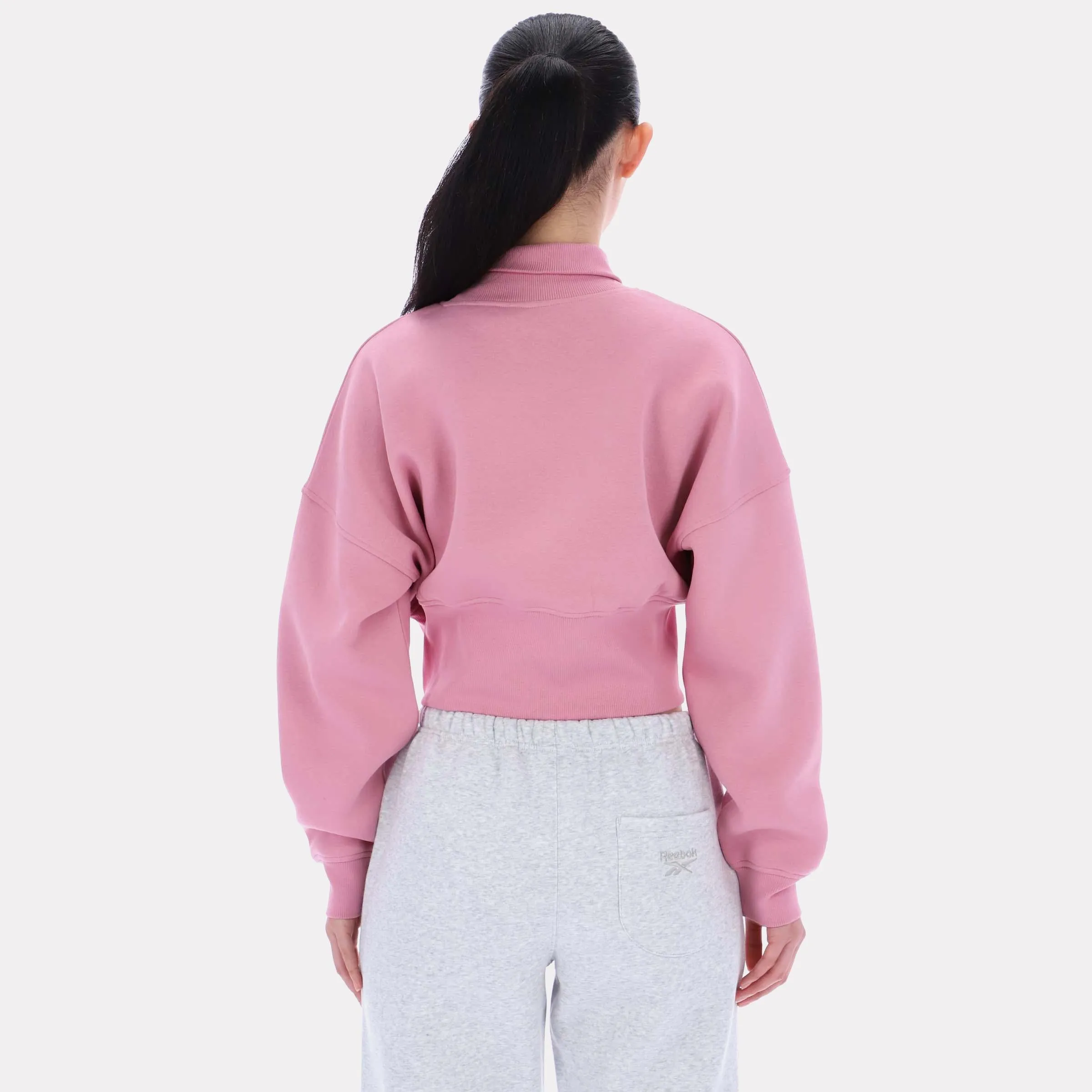 Reebok Apparel Women High Neck Cropped Sweatshirt DUSTY ROSE sold by Reebok product image thumbnail 2