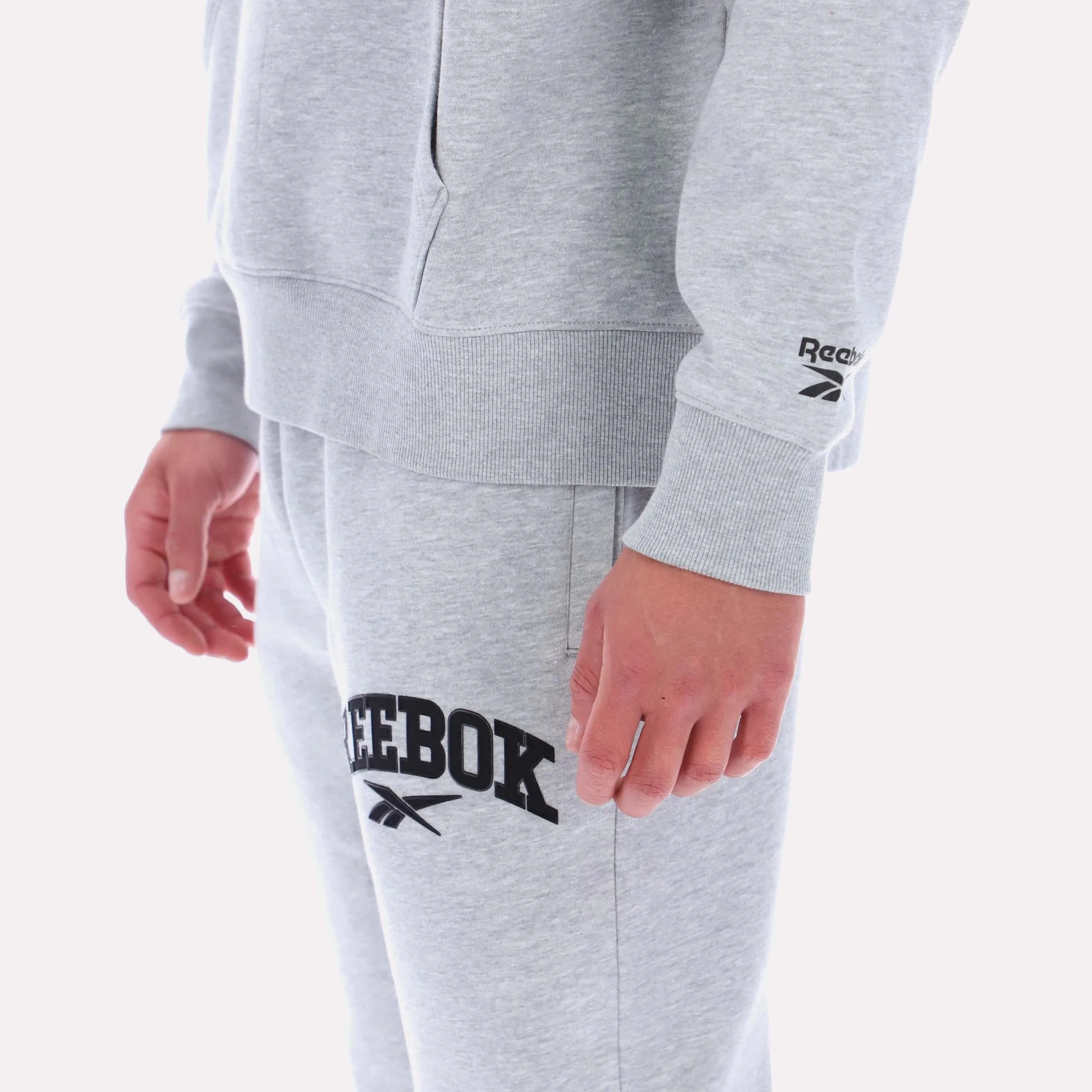 Reebok Apparel Men Classics Varsity Logo Hoodie LIGHT GREY MARL sold by Reebok product image thumbnail 4