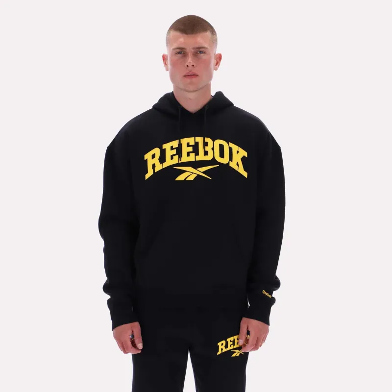 Reebok Apparel Men Classics Varsity Logo Hoodie BLACK sold by Reebok