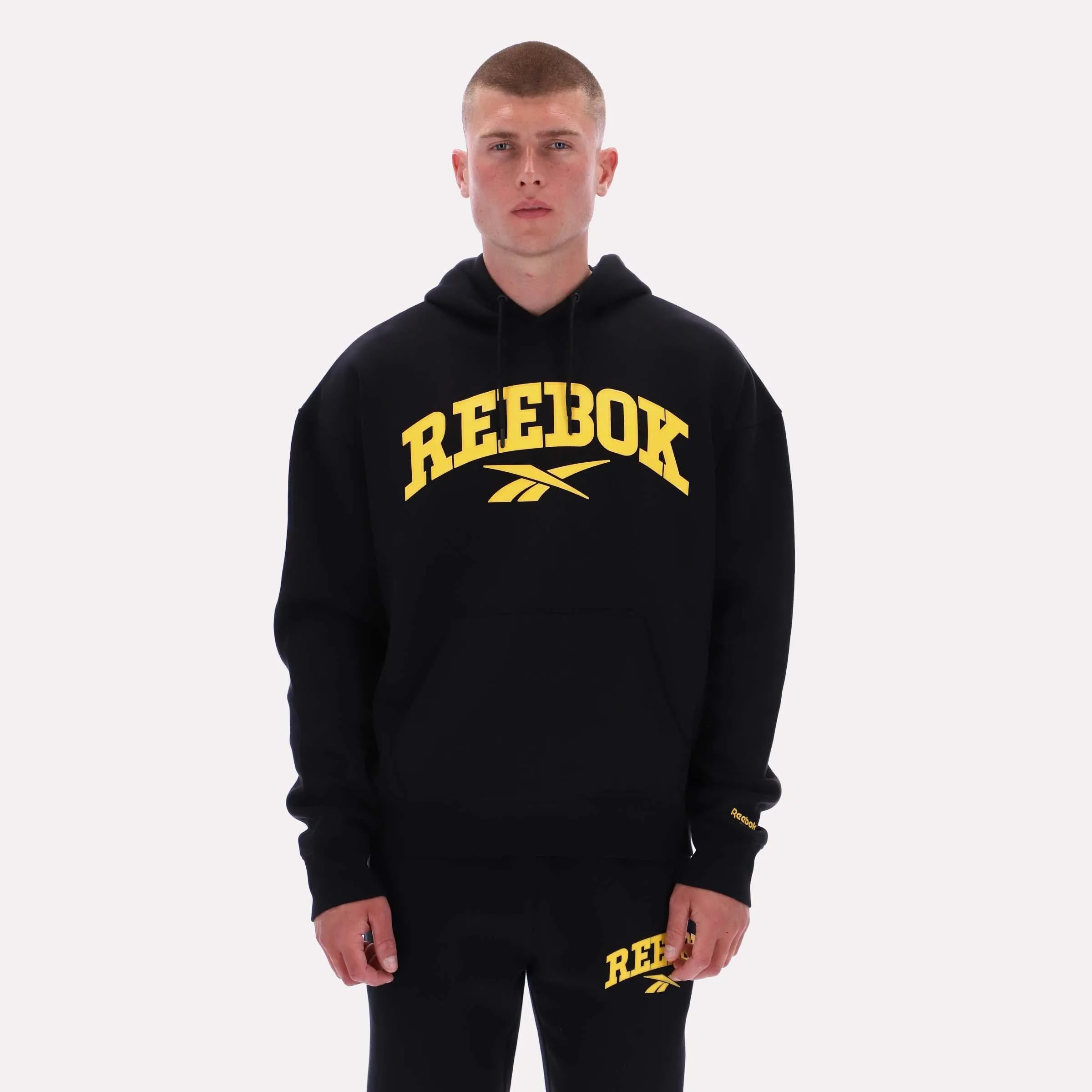 Reebok Apparel Men Classics Varsity Logo Hoodie BLACK sold by Reebok