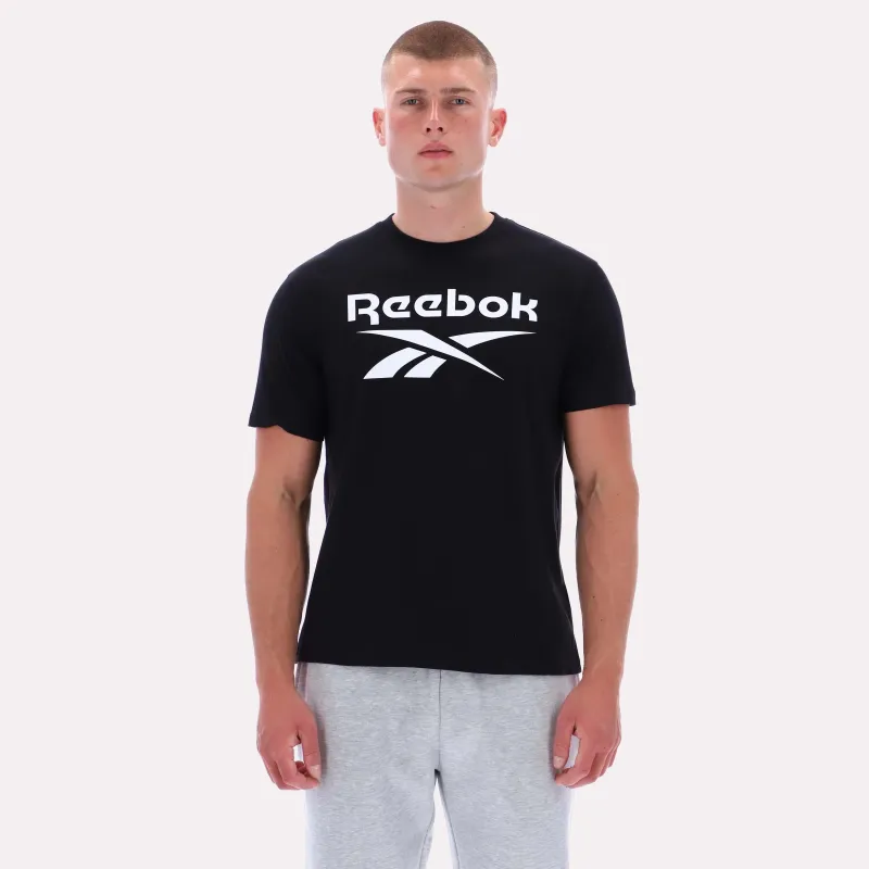 Reebok Apparel Men Big Logo Crewneck Short Sleeve Tee BLACK sold by Reebok