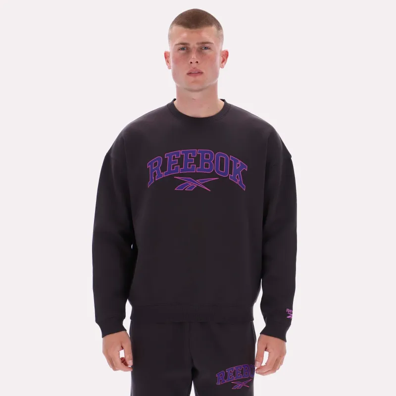 Reebok Apparel Men Varsity Graphic Sweatshirt WASHED BLACK sold by Reebok