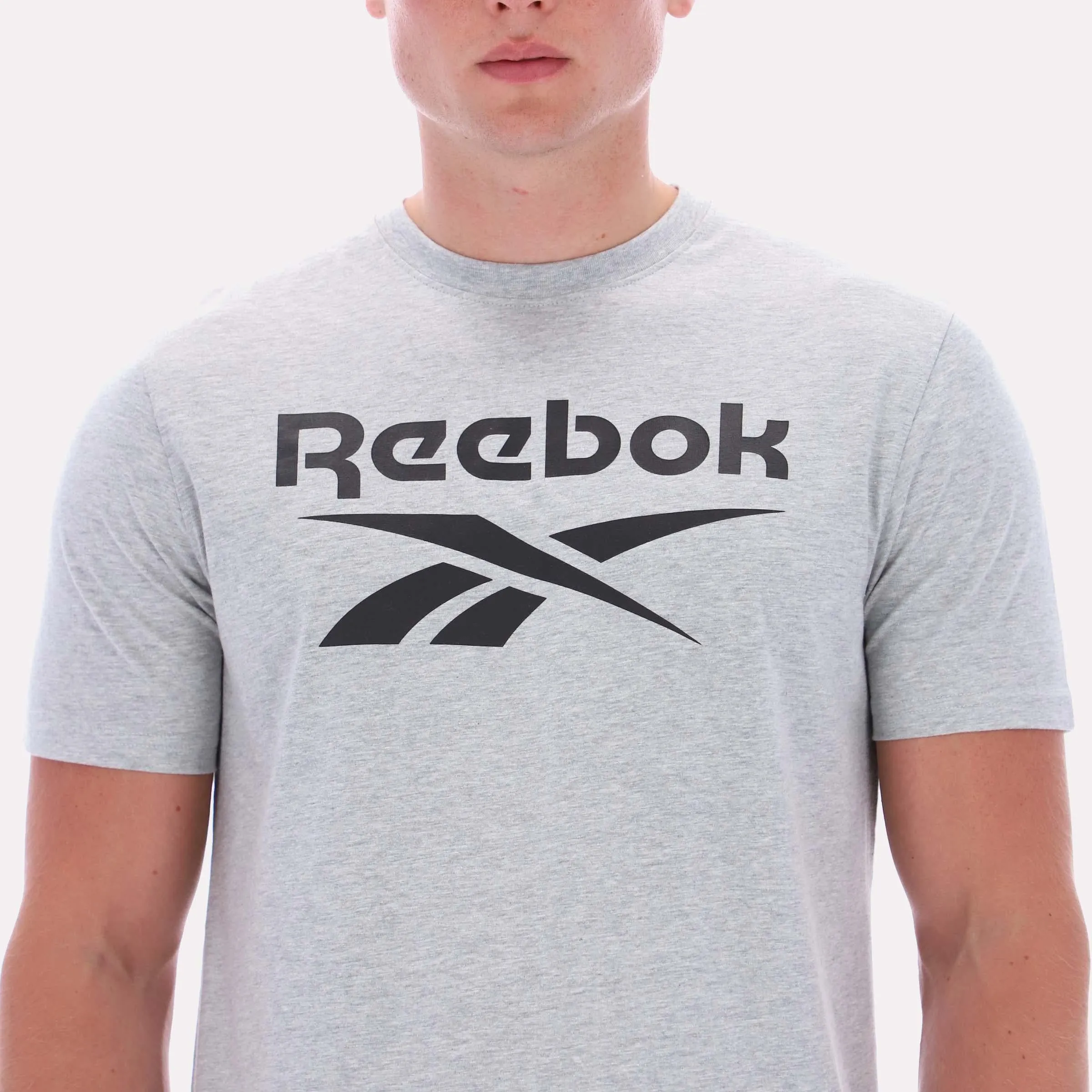 Reebok Apparel Men Big Logo Crewneck Short Sleeve Tee LIGHT GREY MARL sold by Reebok product image thumbnail 4
