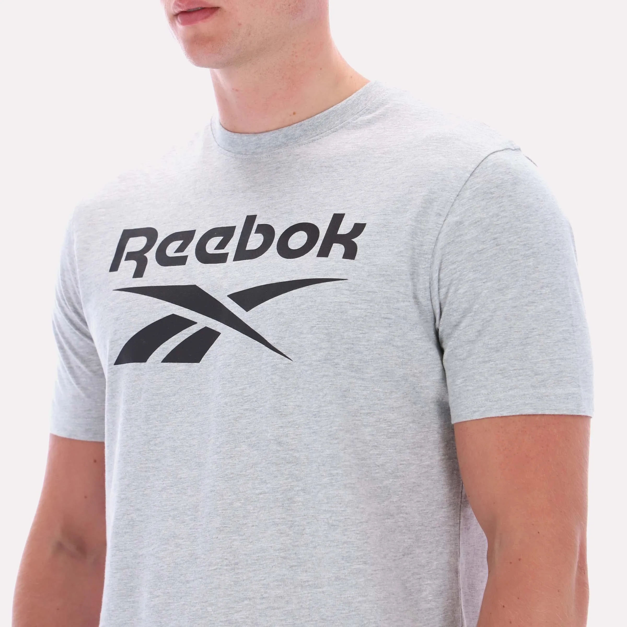 Reebok Apparel Men Big Logo Crewneck Short Sleeve Tee LIGHT GREY MARL sold by Reebok product image thumbnail 3