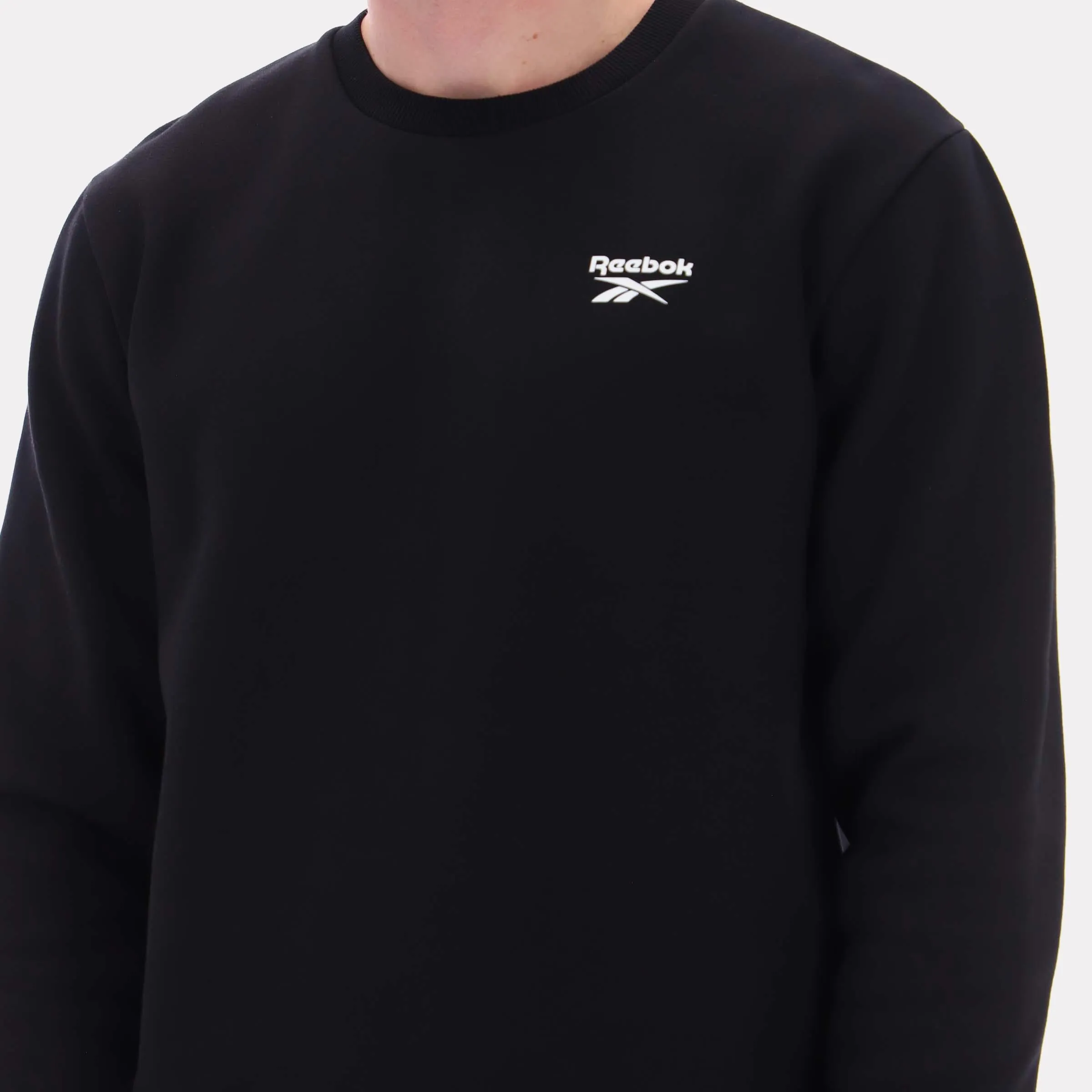 Reebok Apparel Men Essential Logo Crewneck Sweatshirt BLACK sold by Reebok product image thumbnail 4