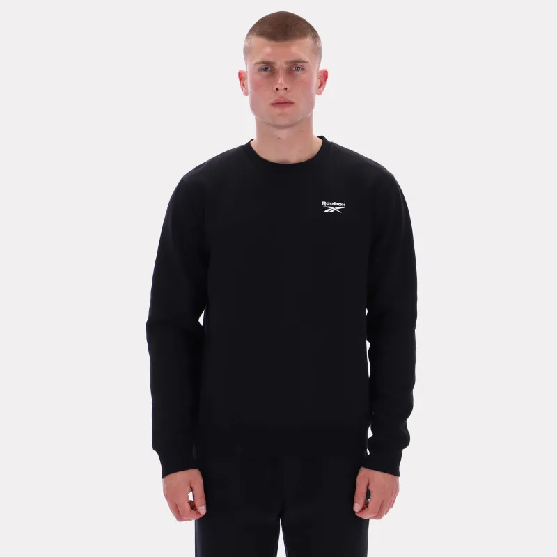 Reebok Apparel Men Essential Logo Crewneck Sweatshirt BLACK sold by Reebok