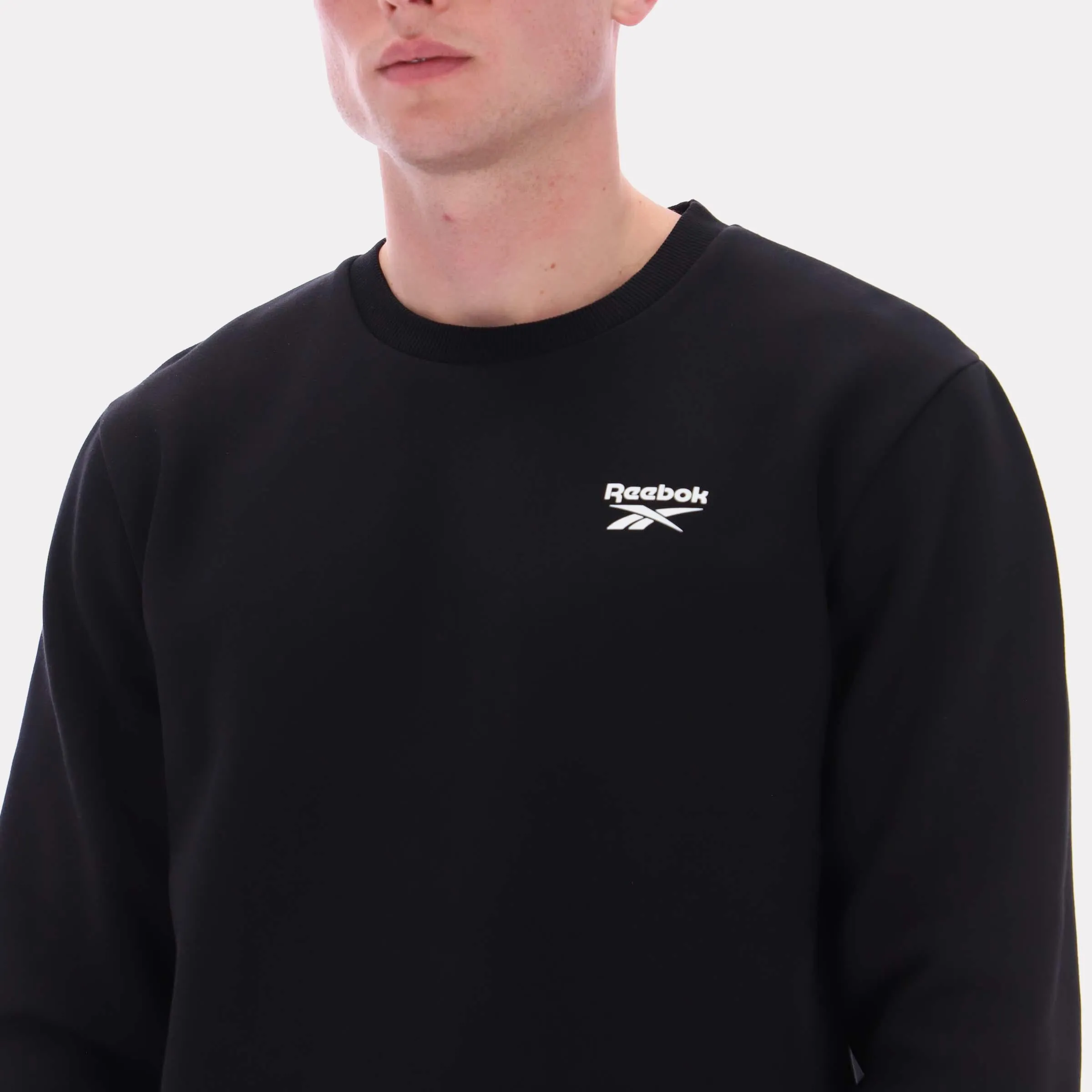 Reebok Apparel Men Essential Logo Crewneck Sweatshirt BLACK sold by Reebok product image thumbnail 3