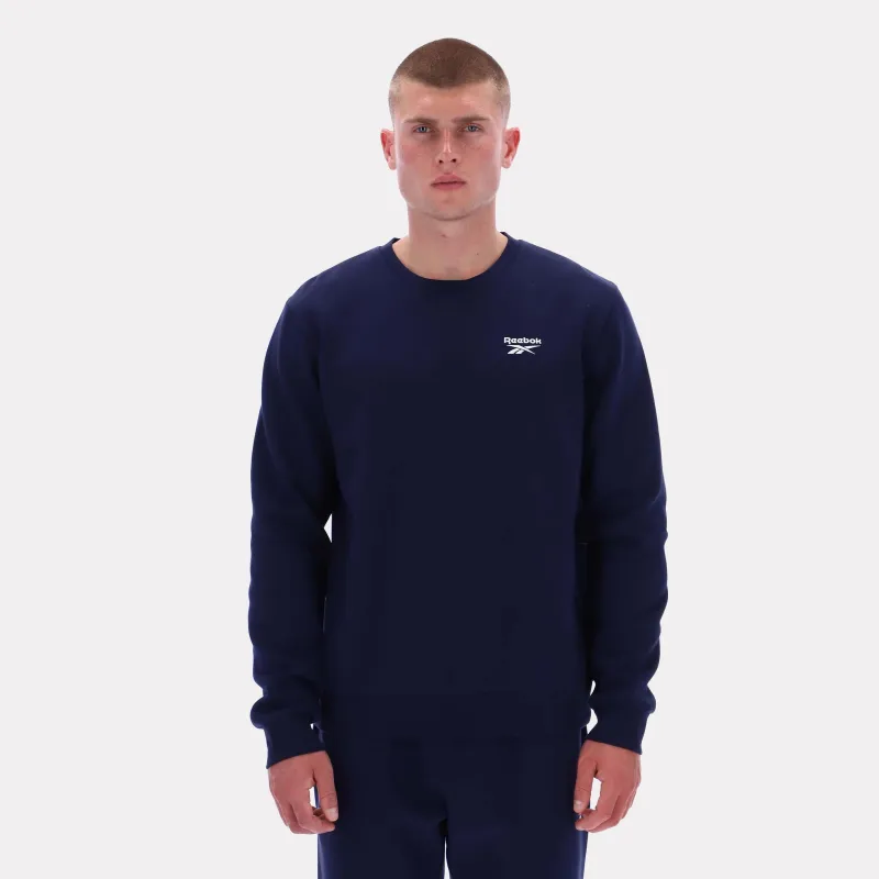 Reebok Apparel Men Essential Logo Crewneck Sweatshirt VECTOR NAVY sold by Reebok