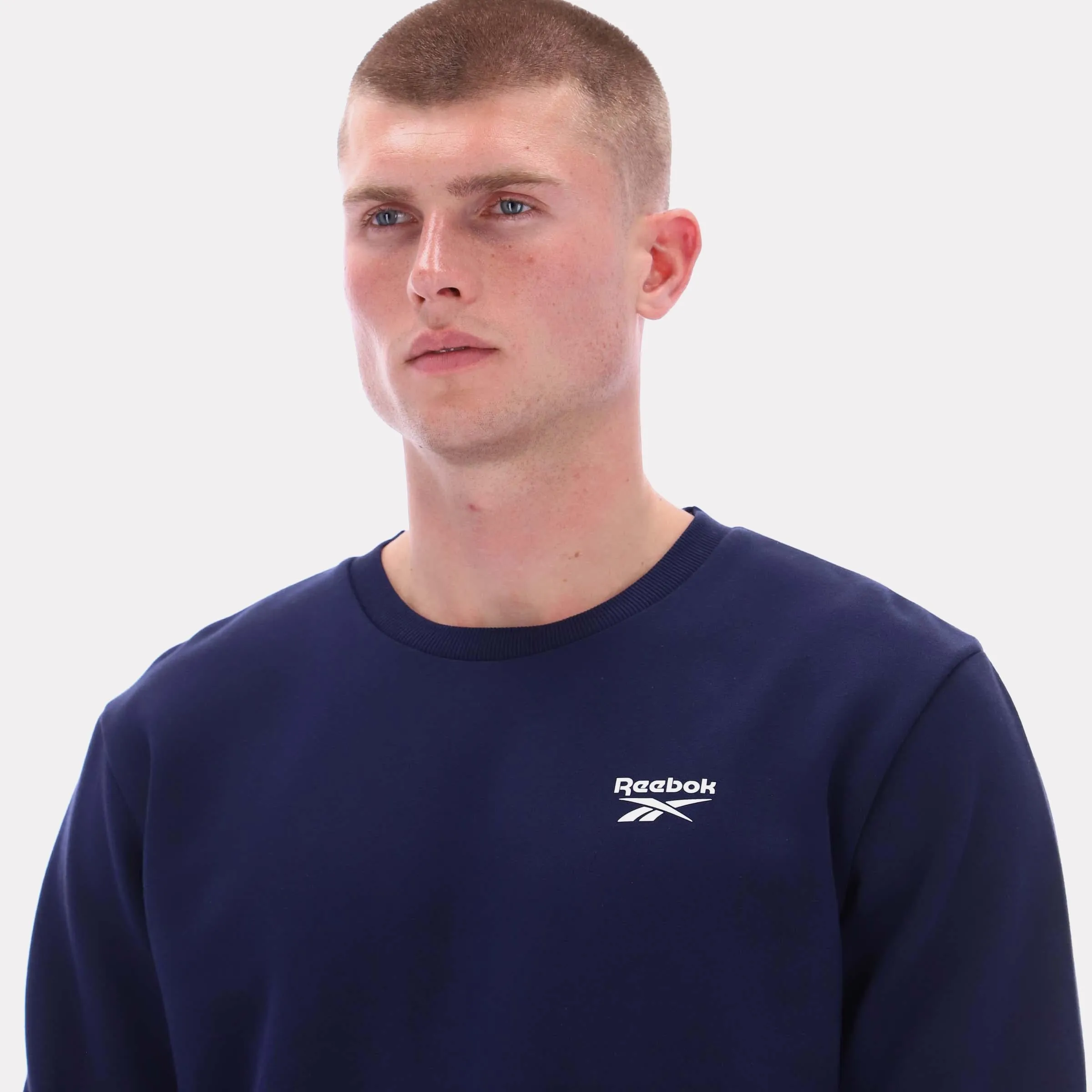 Reebok Apparel Men Essential Logo Crewneck Sweatshirt VECTOR NAVY sold by Reebok product image thumbnail 3