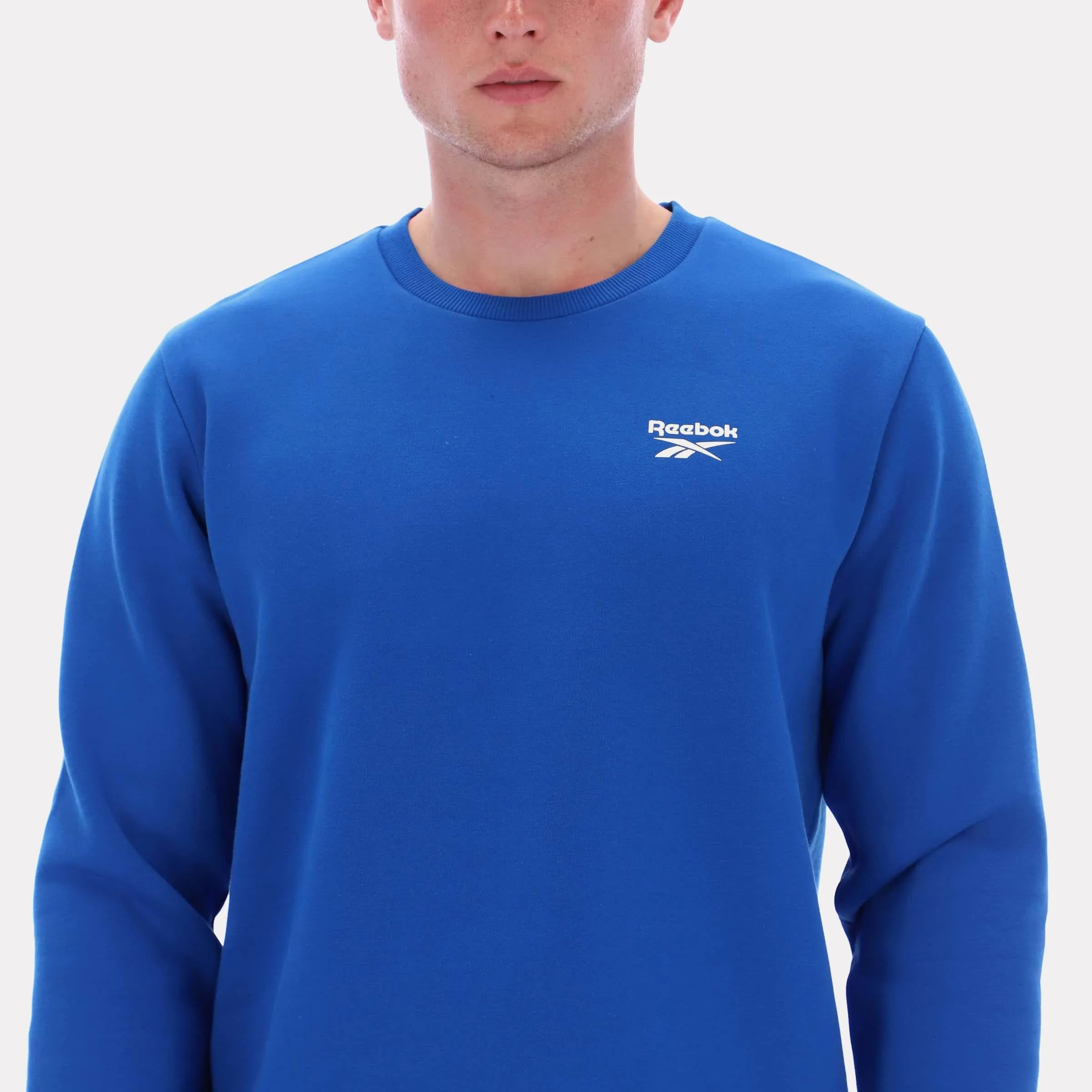 Reebok Apparel Men Essential Logo Crewneck Sweatshirt VECTOR BLUE sold by Reebok product image thumbnail 3