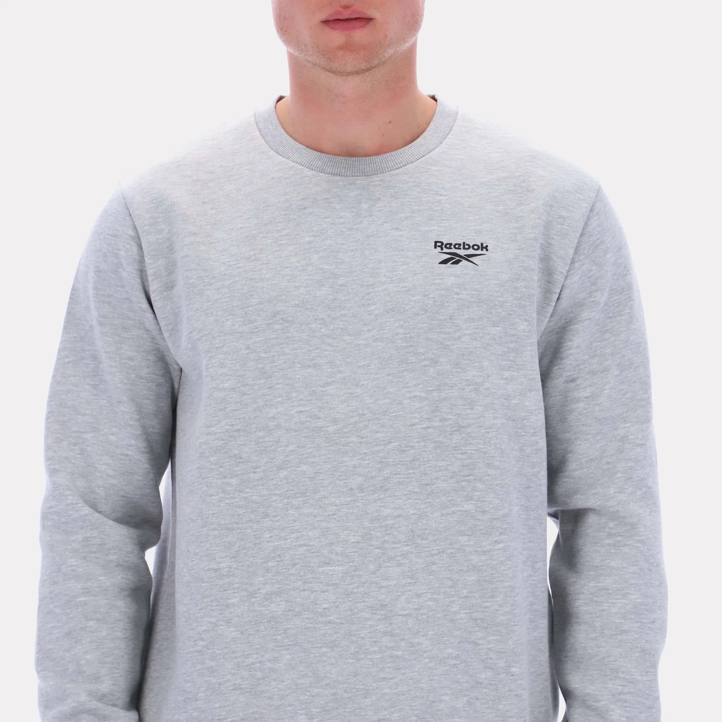 Reebok Apparel Men Essential Logo Crewneck Sweatshirt LIGHT GREY MARL sold by Reebok product image thumbnail 3