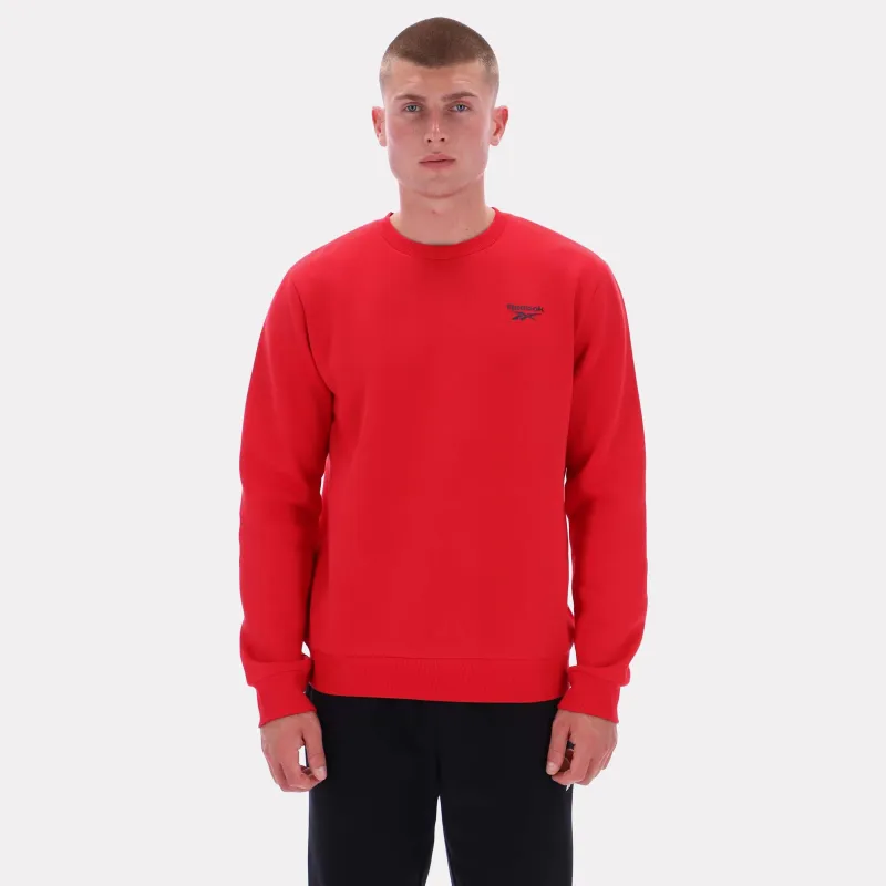 Reebok Apparel Men Essential Logo Crewneck Sweatshirt VECTOR RED sold by Reebok